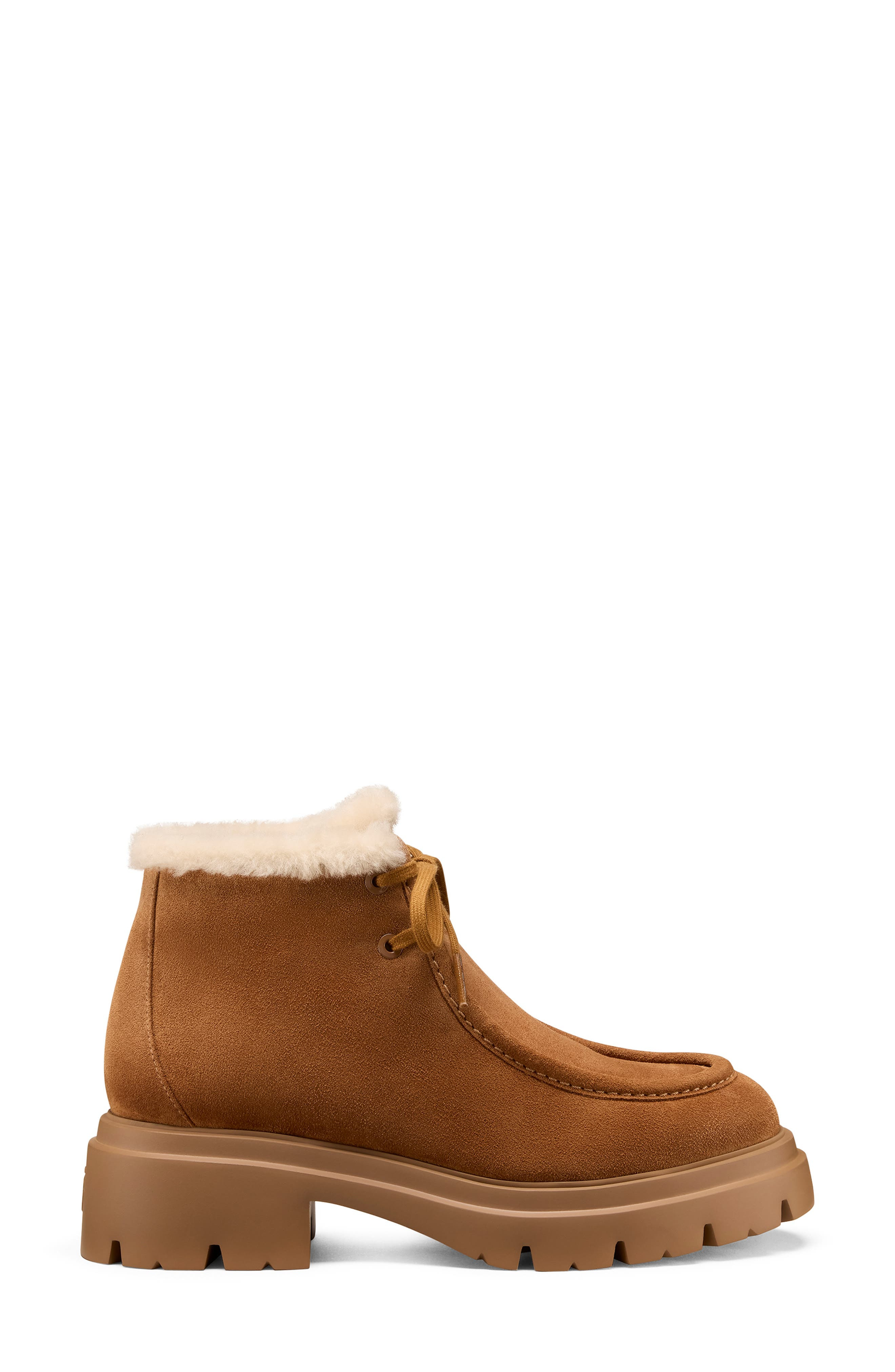 Stuart Weitzman Hudson Genuine Shearling Lined Chukka Boot in Doe/Vanilla at Nordstrom - 3