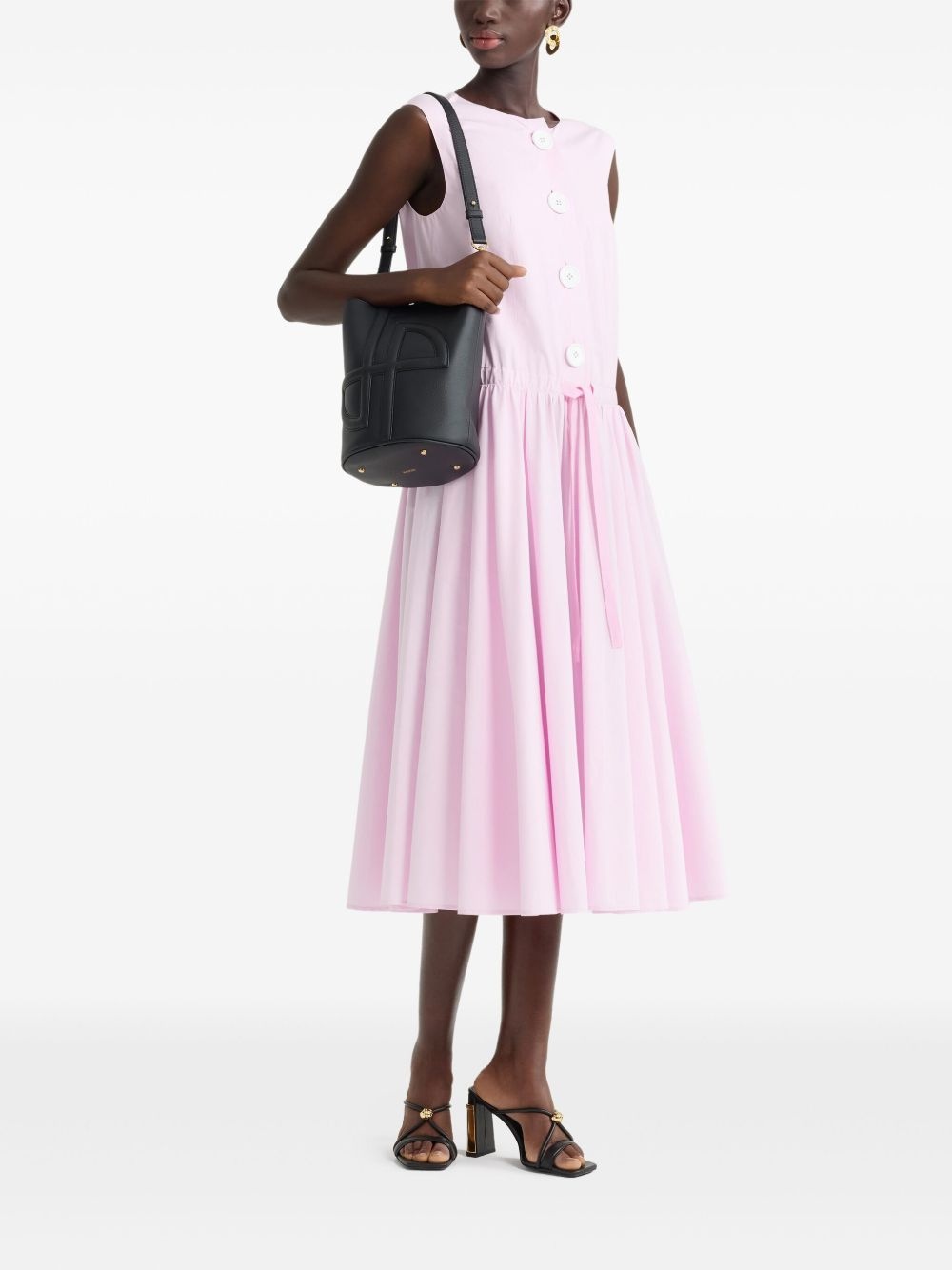 button-up poplin midi dress - 2