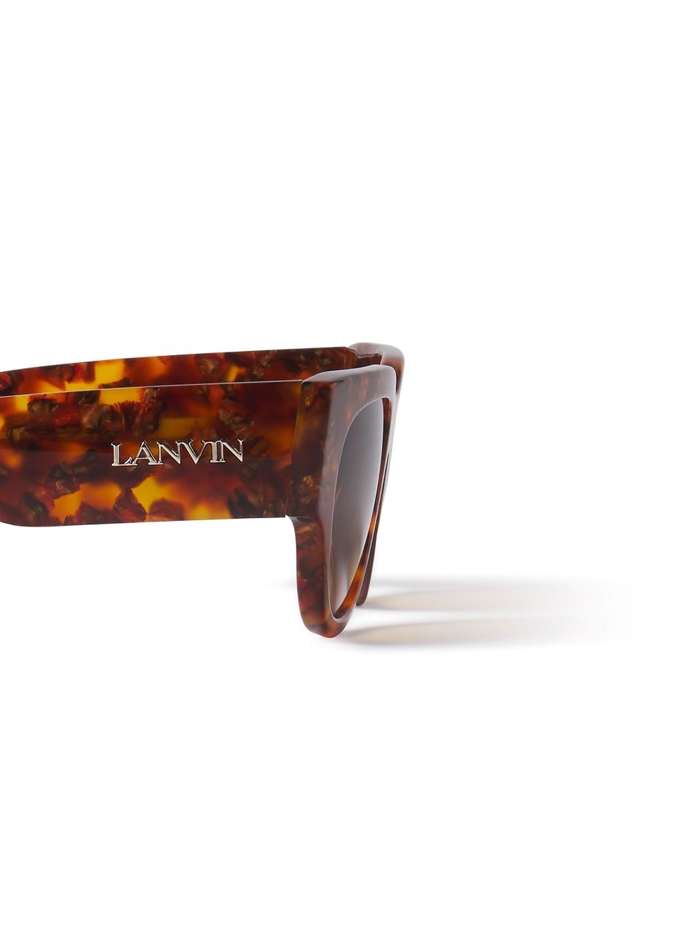 tortoiseshell-effect geometric-frame sunglasses - 4