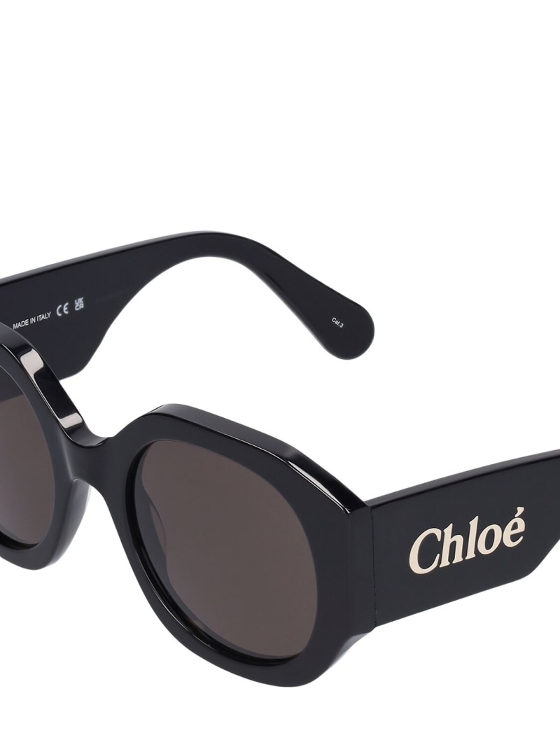 Oversized logo round acetate sunglasses - 4