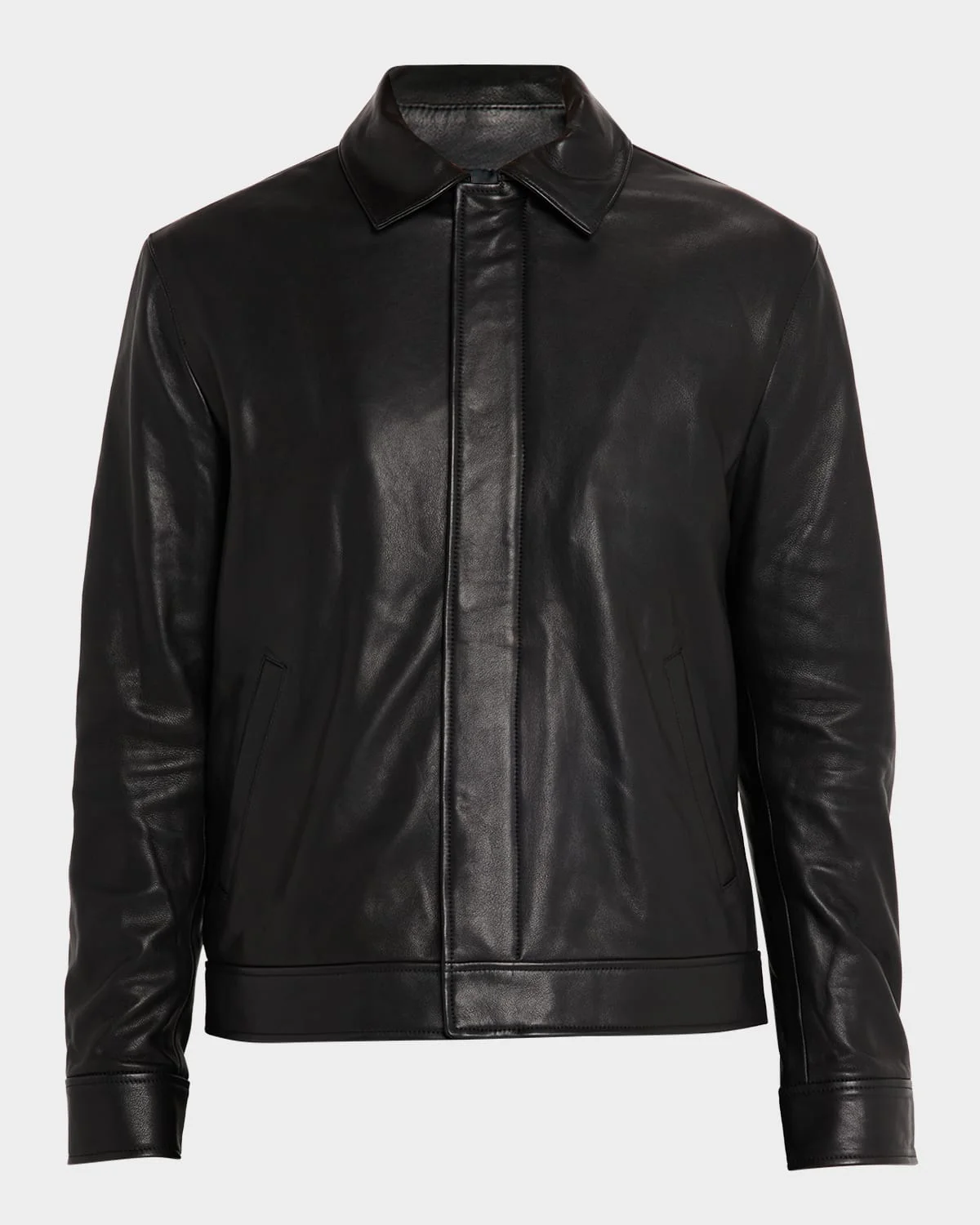 Men's Landon Collared Leather Jacket - 1