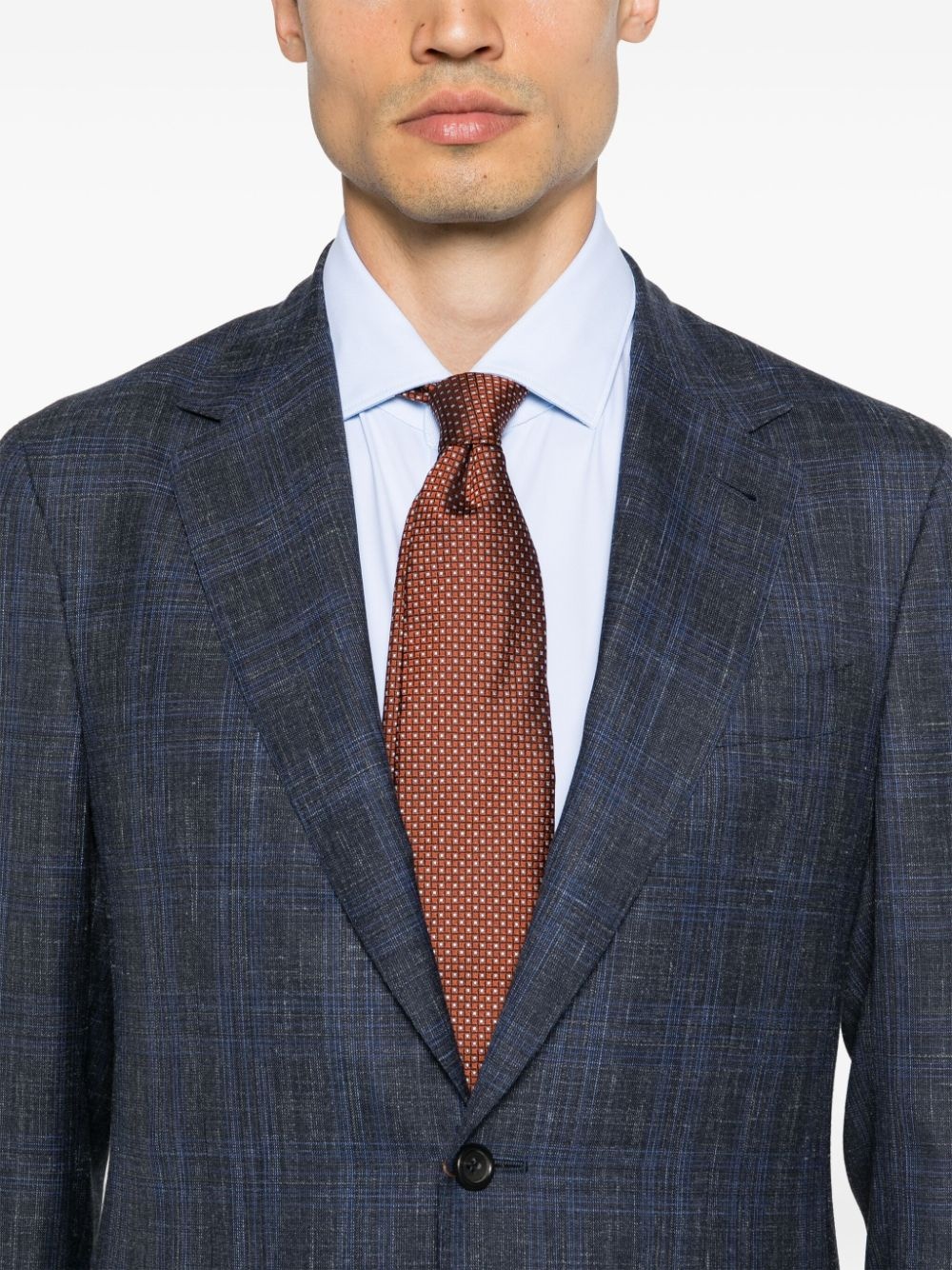 check-pattern single-breasted suit - 5