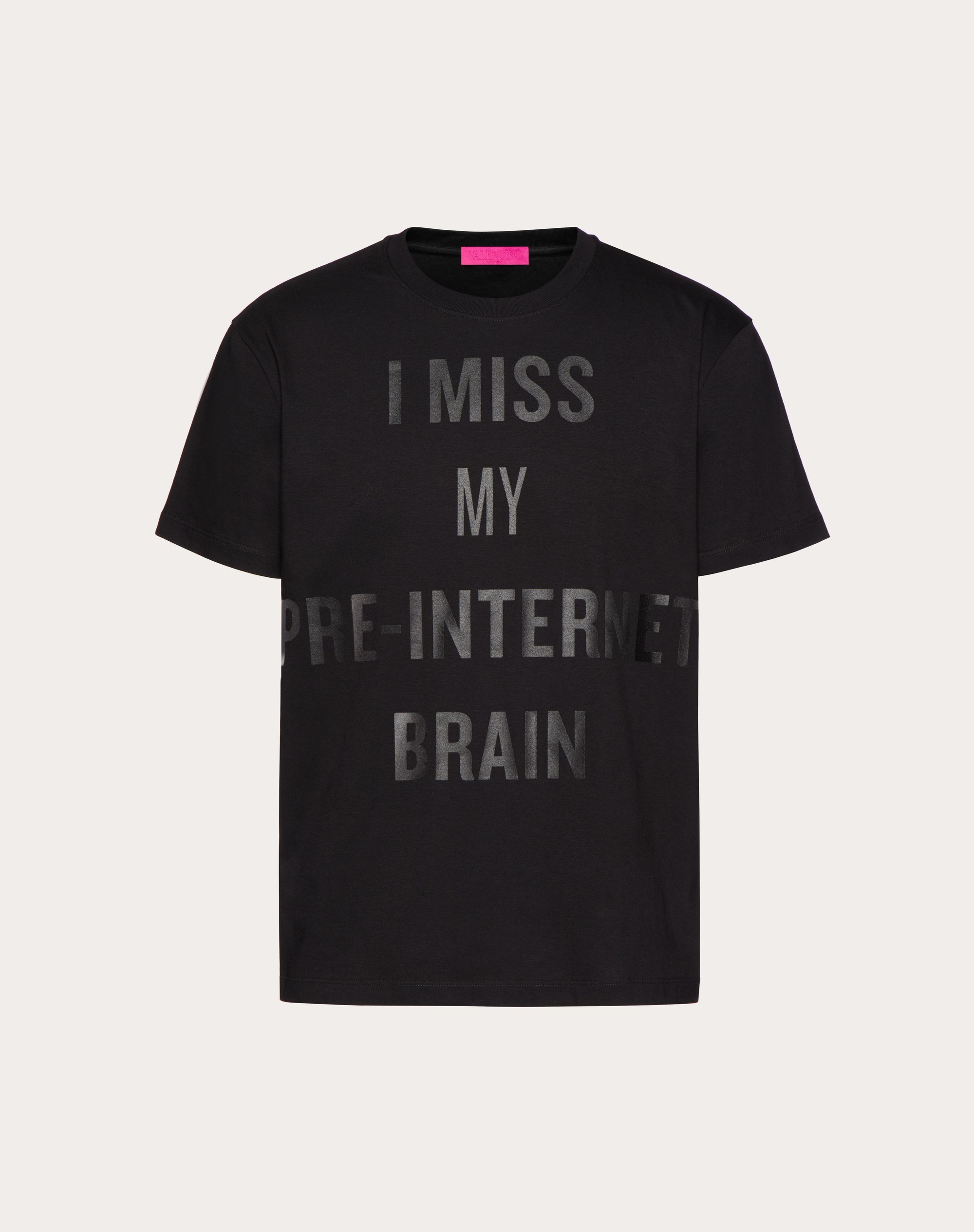 COTTON T-SHIRT WITH « I MISS MY PRE-INTERNET BRAIN » PRINT BY DOUGLAS COUPLAND - 1