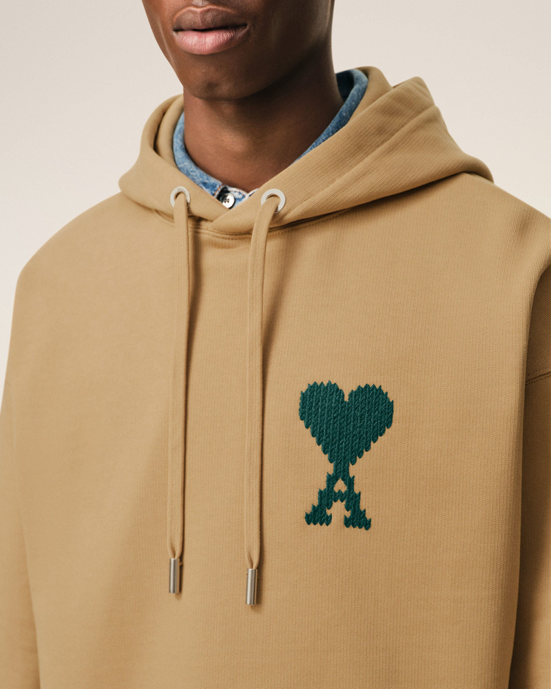 BEIGE COTTON AMI DE COEUR HOODIE 4