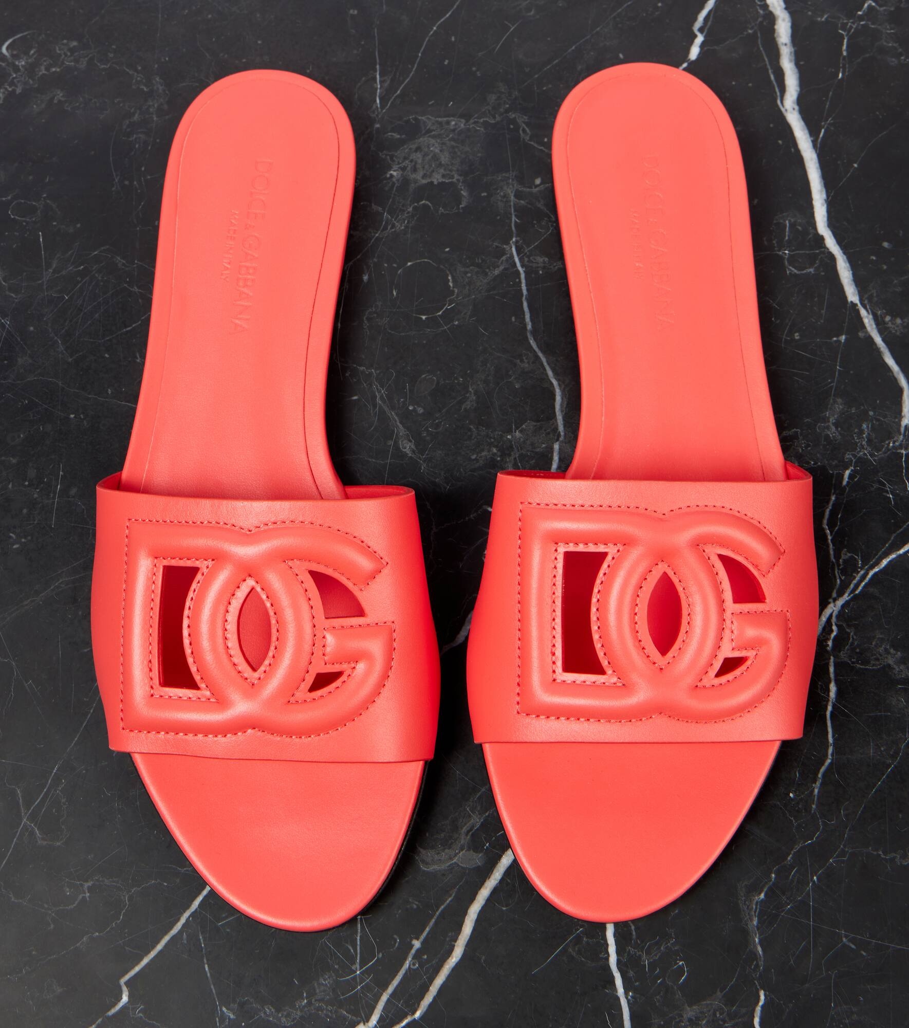 Logo leather slides - 6