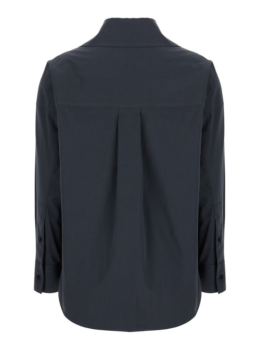 Bottega Veneta Women Grey Shirt With Deep Neckline On The Front And Long Sleeves In Cotton Poplin Wo - 2