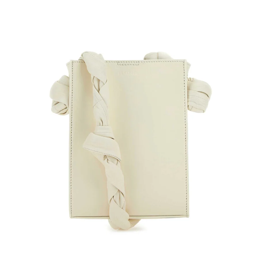 Jil Sander Ivory Leather Tangle Shoulder Bag - 1