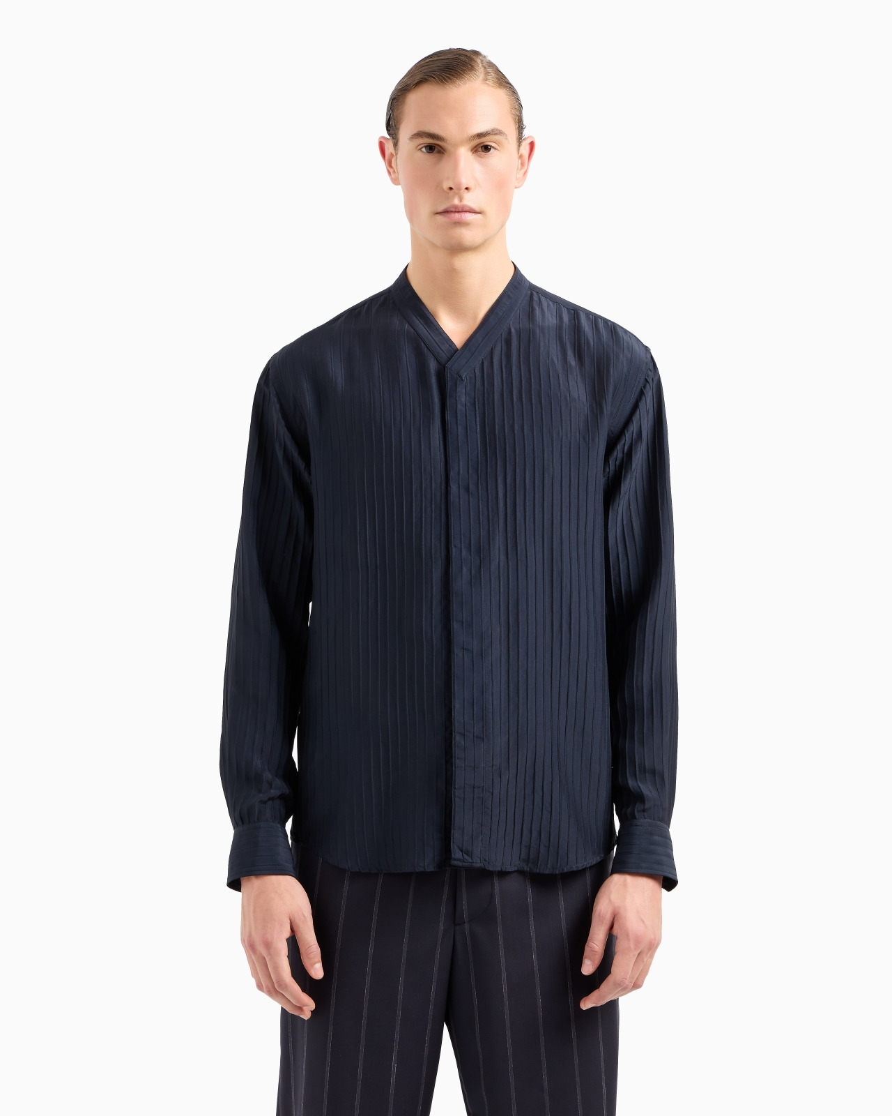 VISCOSE AND SILK JACQUARD SHIRT - 4