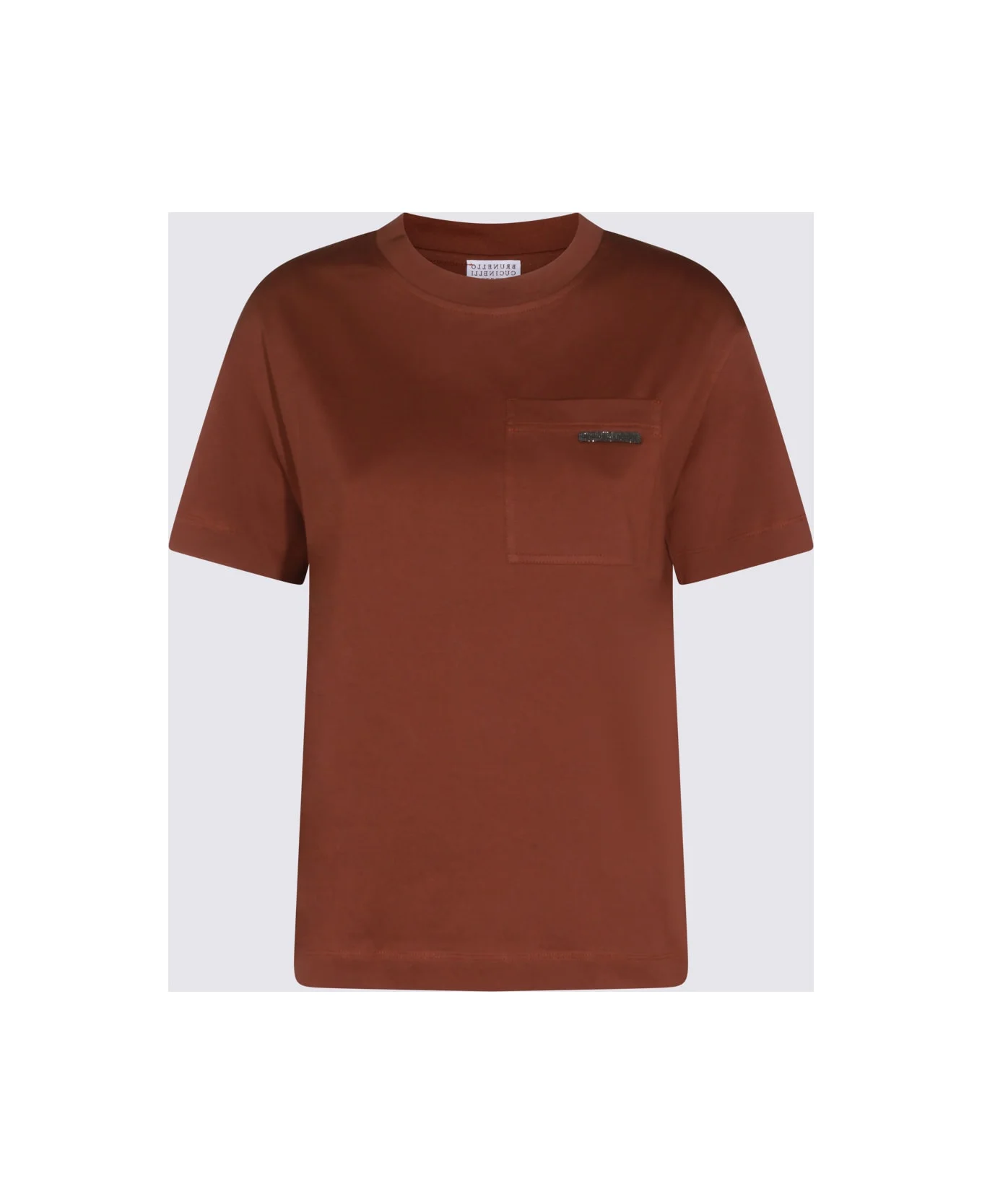 Brown Cotton T-shirt - 1