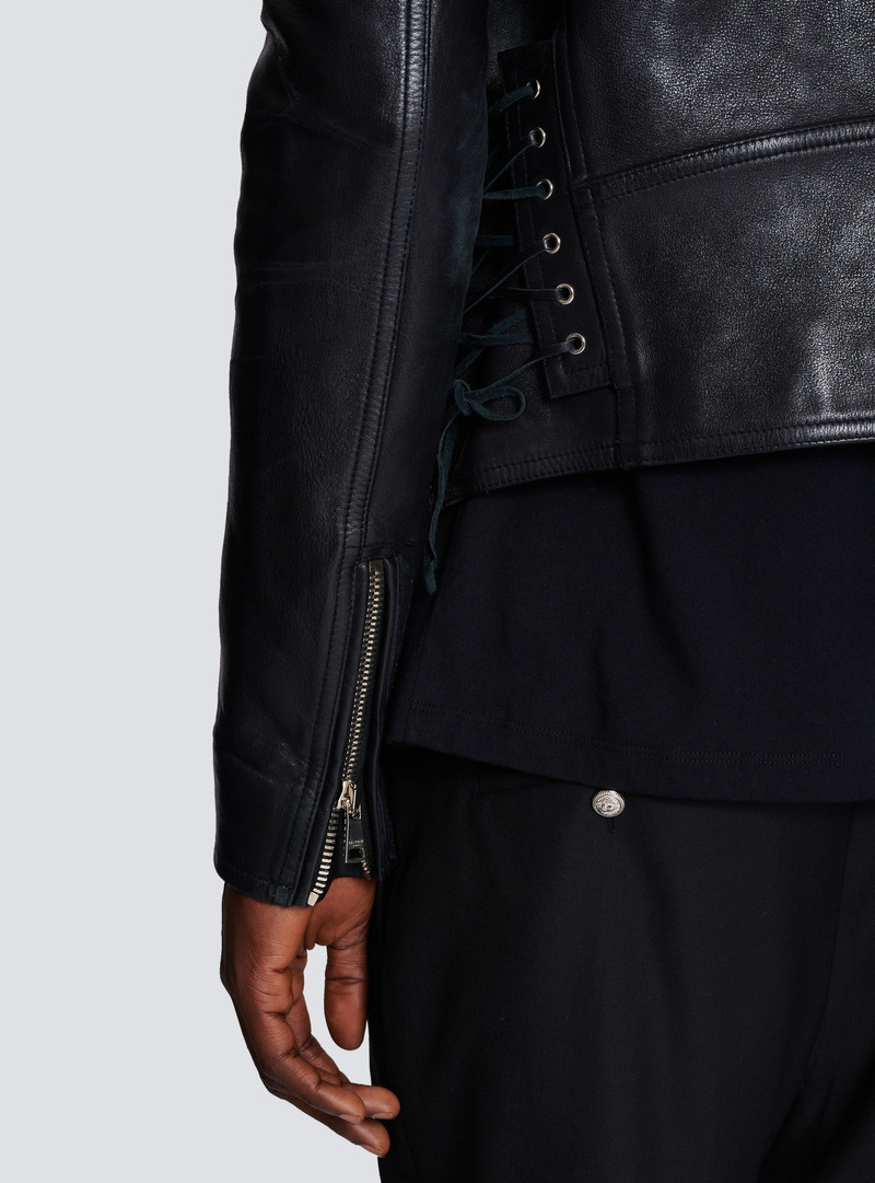 Calfskin biker jacket 9