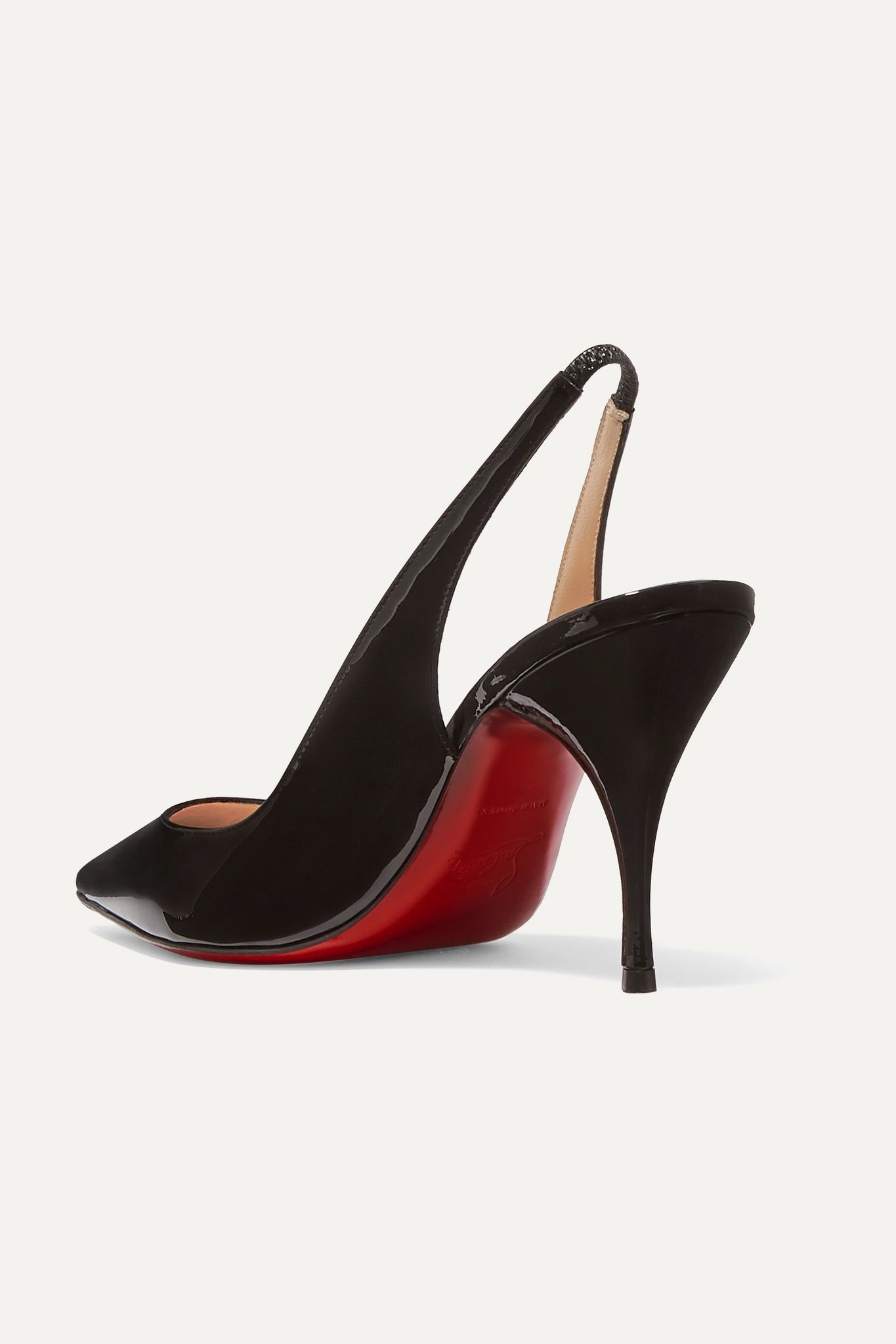 Clare 80 patent-leather slingback pumps  - 4