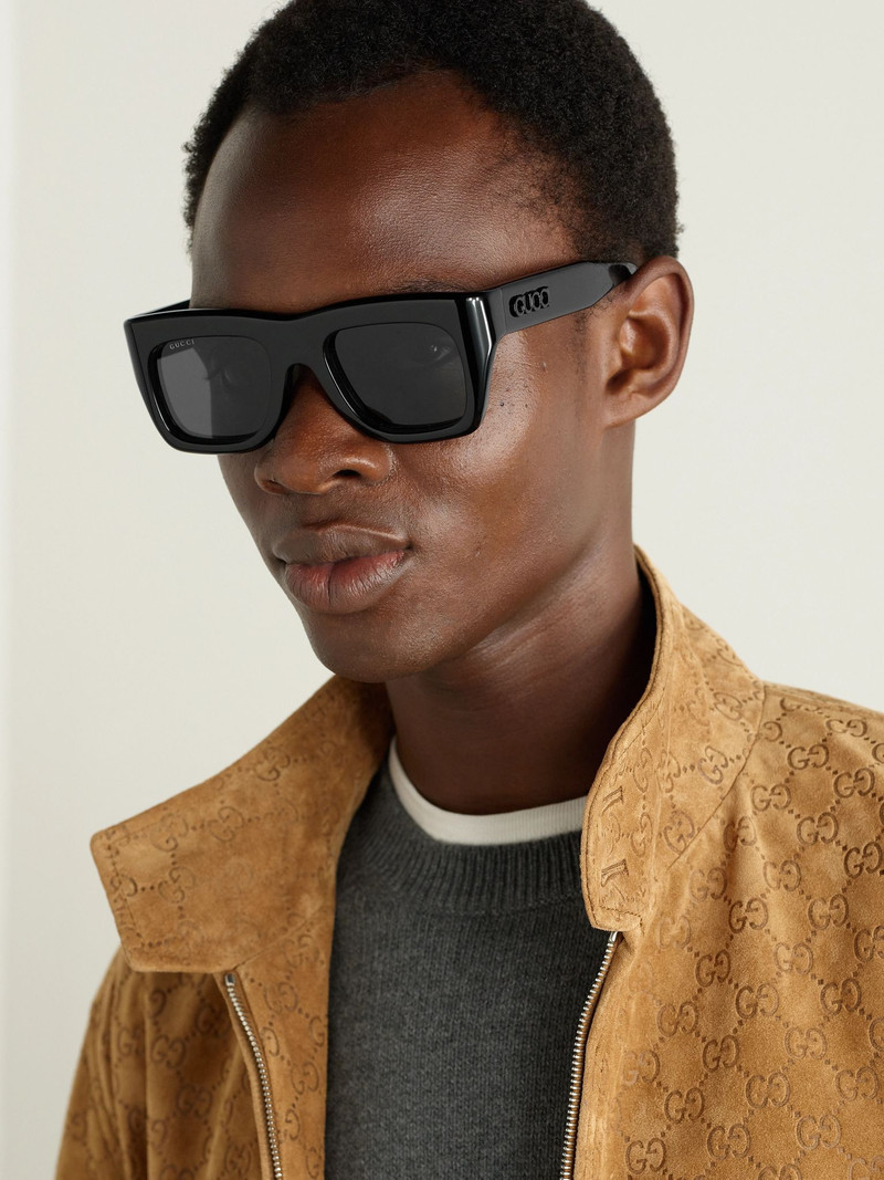 GUCCI Oversized D-Frame Acetate Sunglasses Black outlook