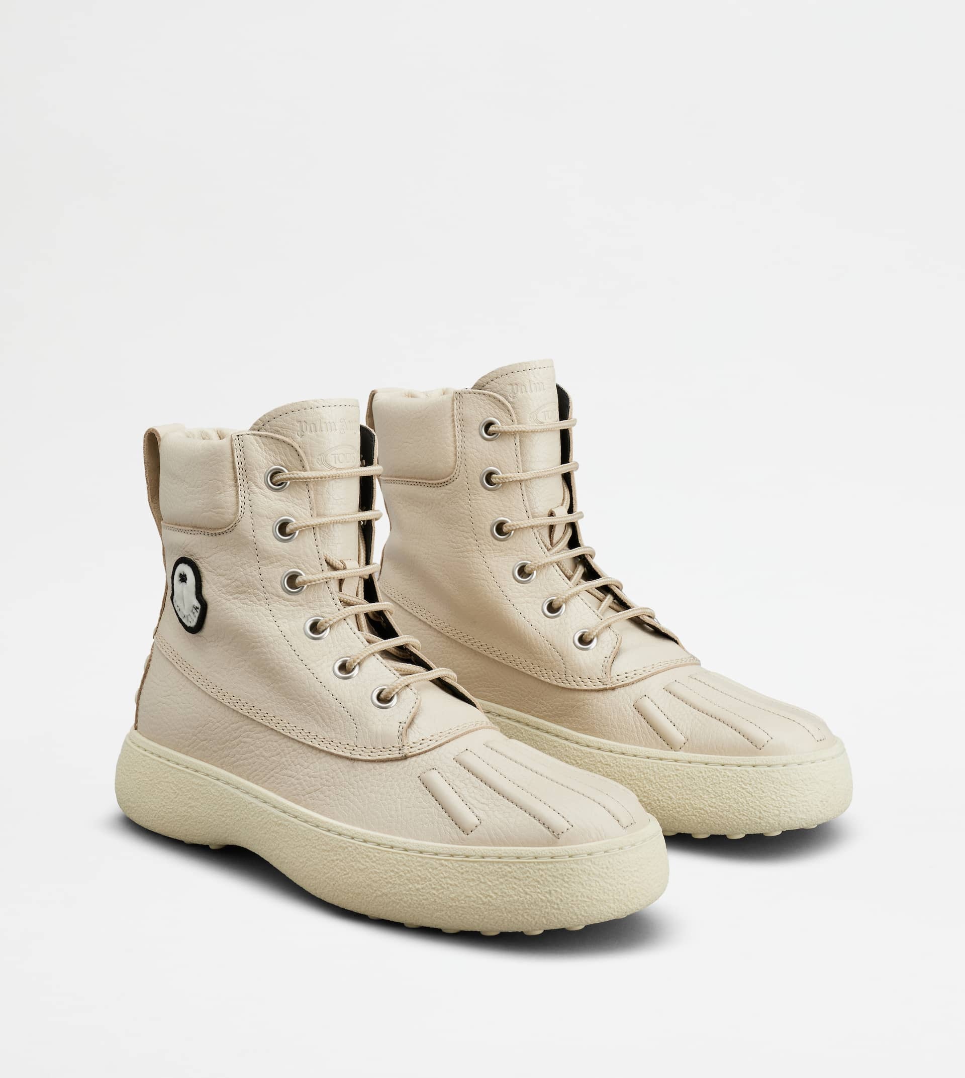 TOD'S W. G. BOOTS TOD'S X 8 MONCLER PALM ANGELS IN LEATHER - WHITE - 3
