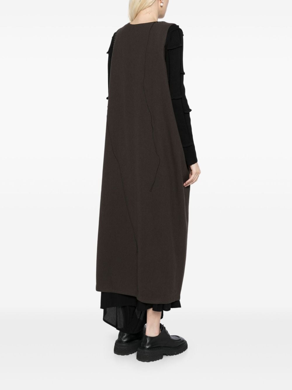 tonal-stitched dress - 4