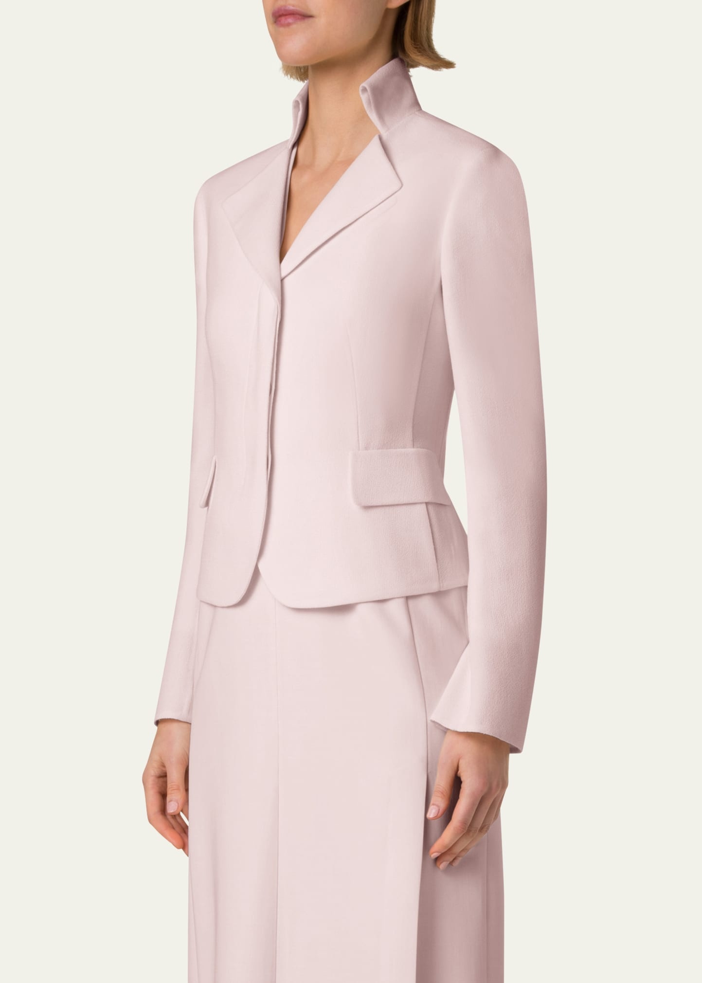 Amber Short Wool Crepe Double-Face Jacket - 4