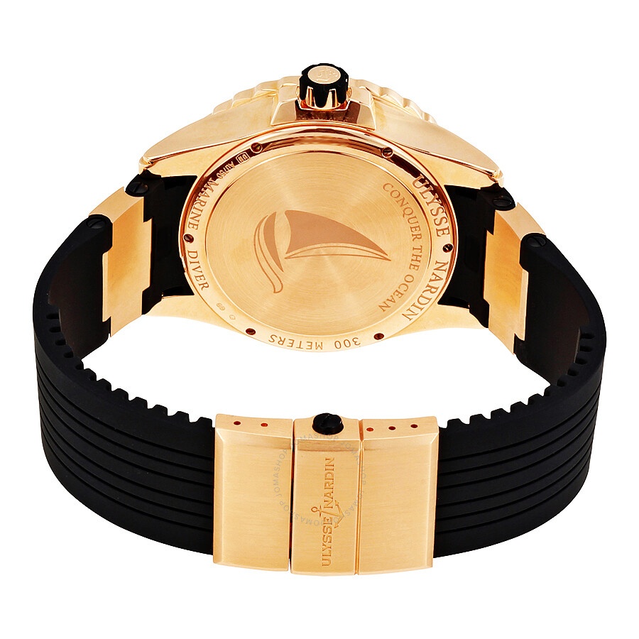 Ulysse Nardin Maxi Marine Diver Black Dial With Wave Design Automatic 18kt Rose Gold Men's Watch 266 - 3