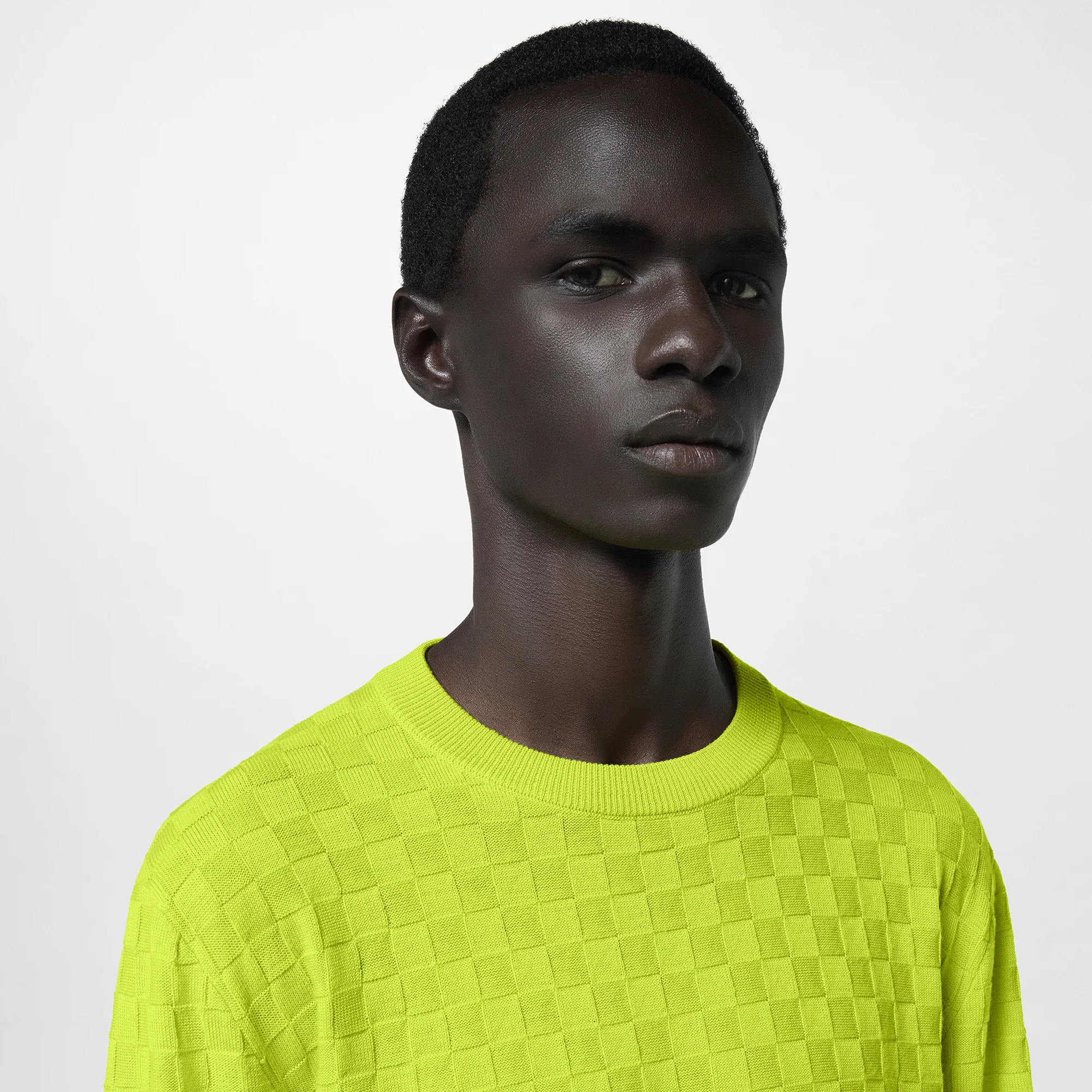 Damier Wool Long-Sleeved Crewneck - 2