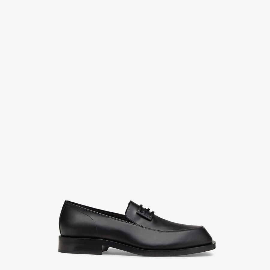 Black leather loafers - 1