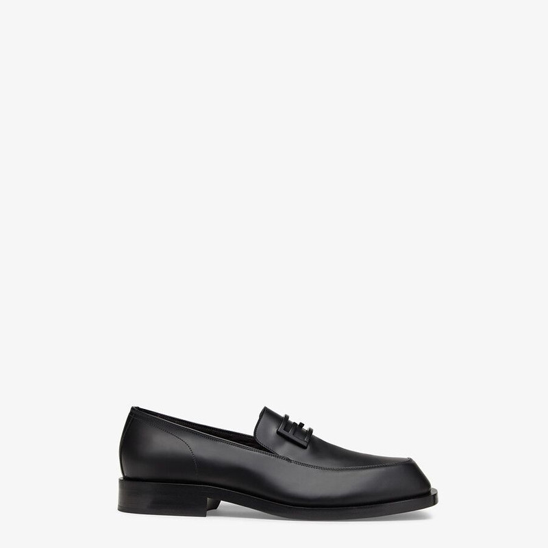 Black leather loafers - 1