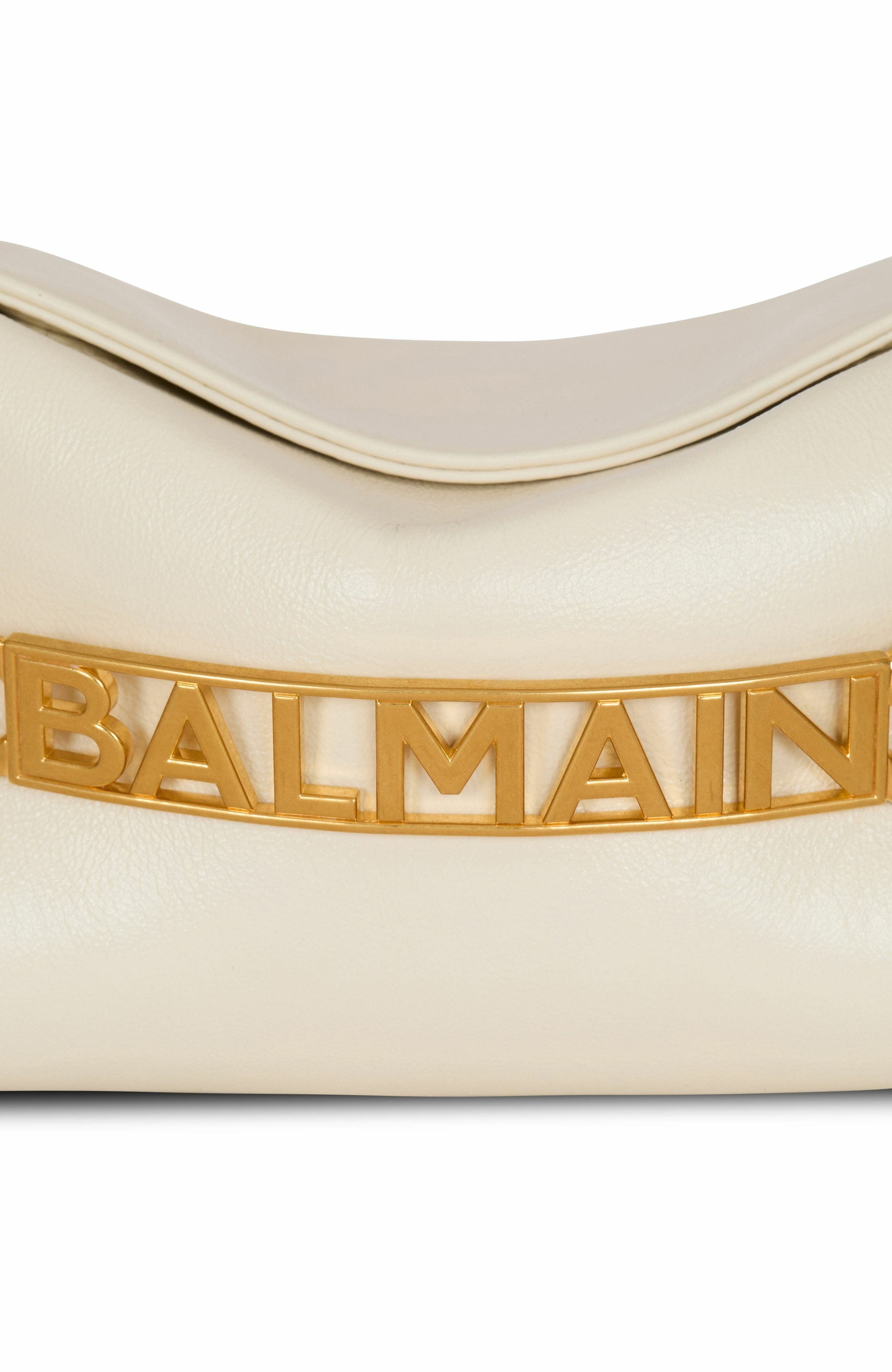 Balmain 1945 Soft crinkled leather clutch in White at Nordstrom - 7