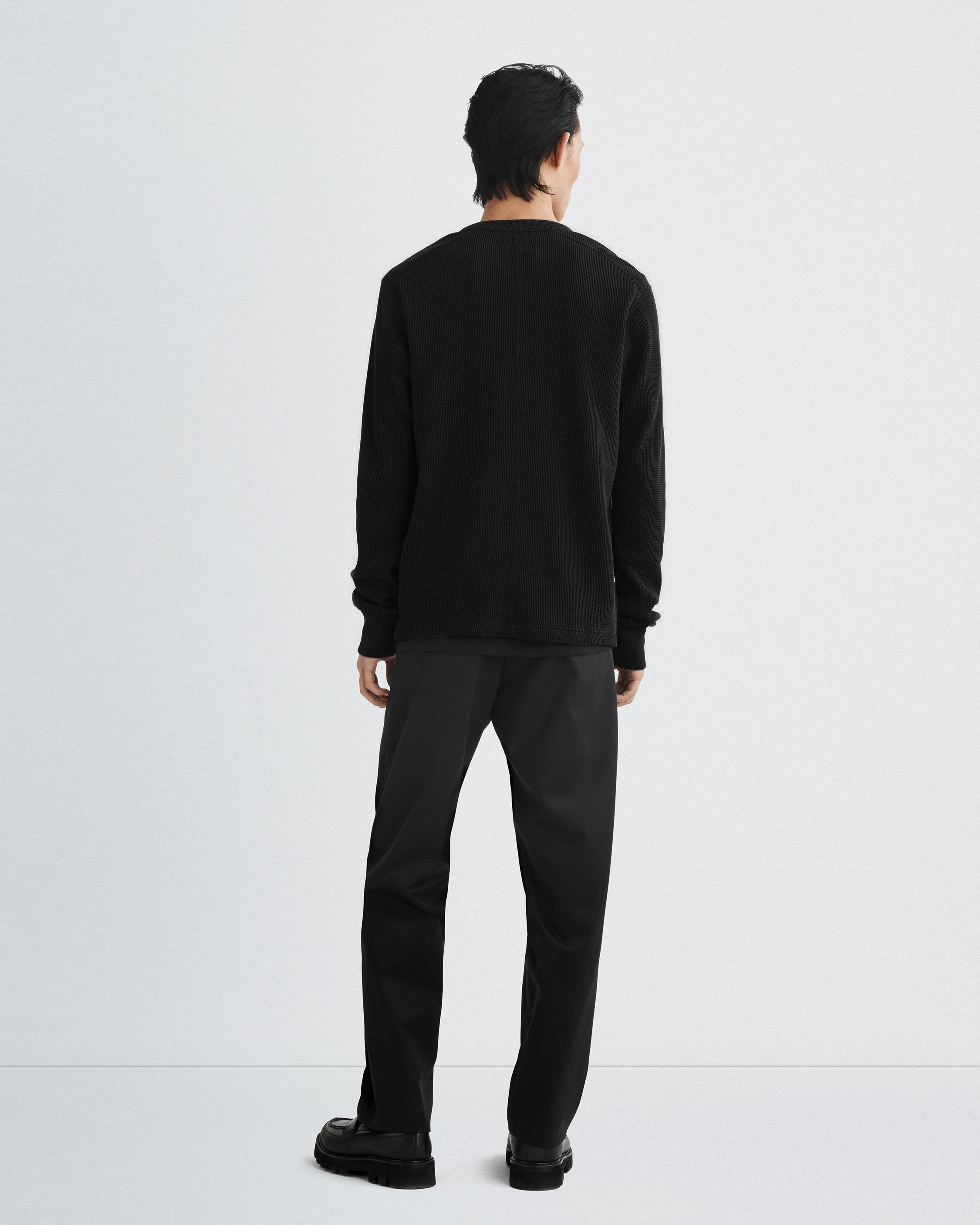Garment Dyed Waffle Henley
Cotton Long Sleeve Shirt - 5