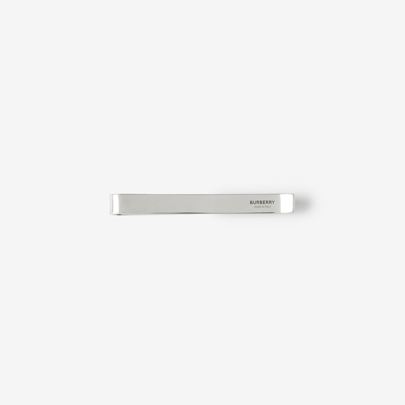 Burberry Check Engraved Palladium-plated Tie Bar outlook