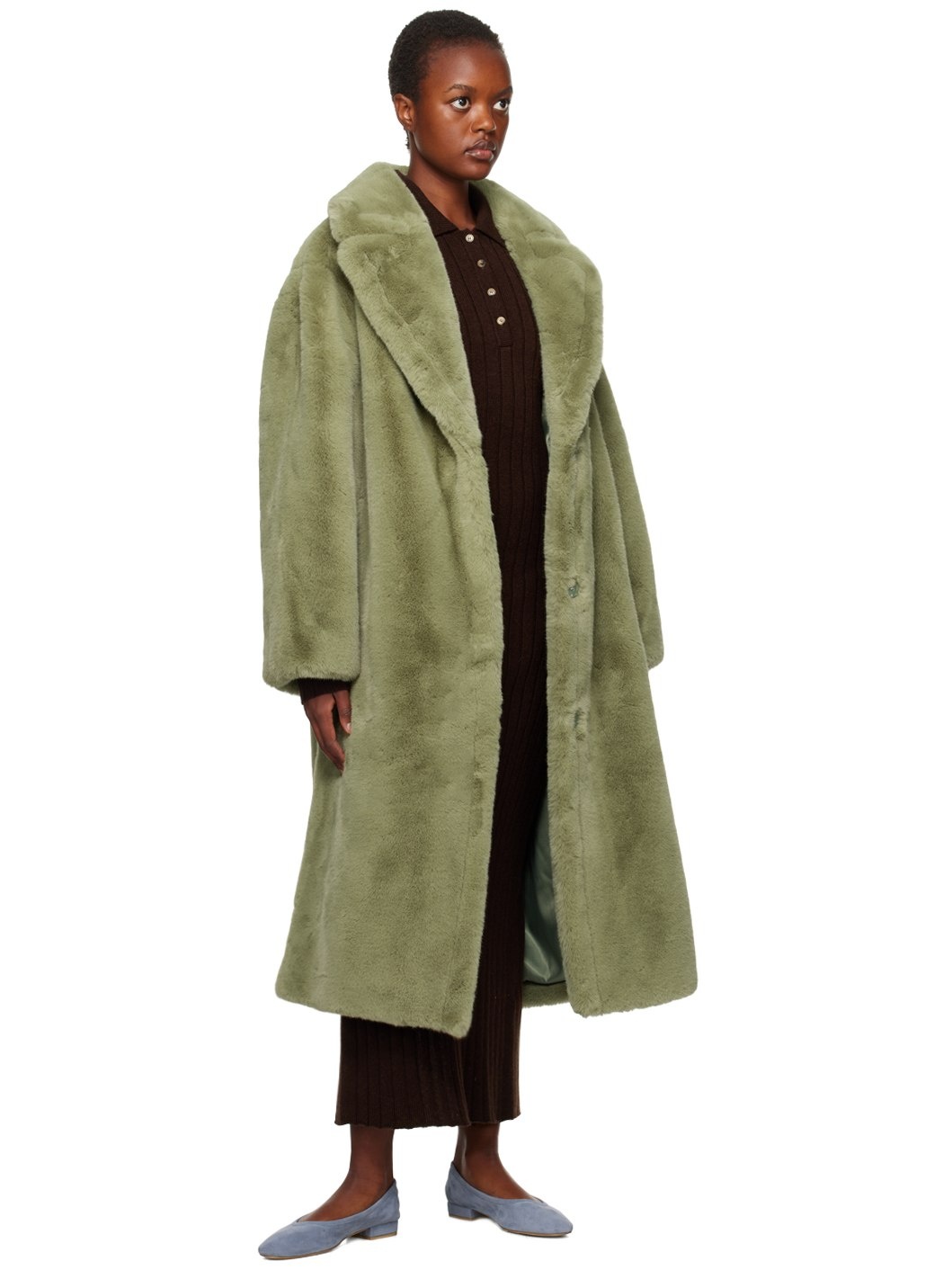 Green Maria Faux-Fur Coat - 4