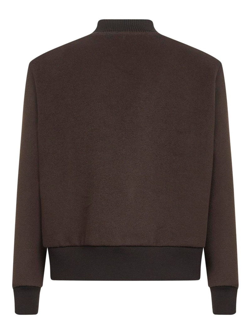 LARDINI virgin wool zip-up bomber jacket outlook