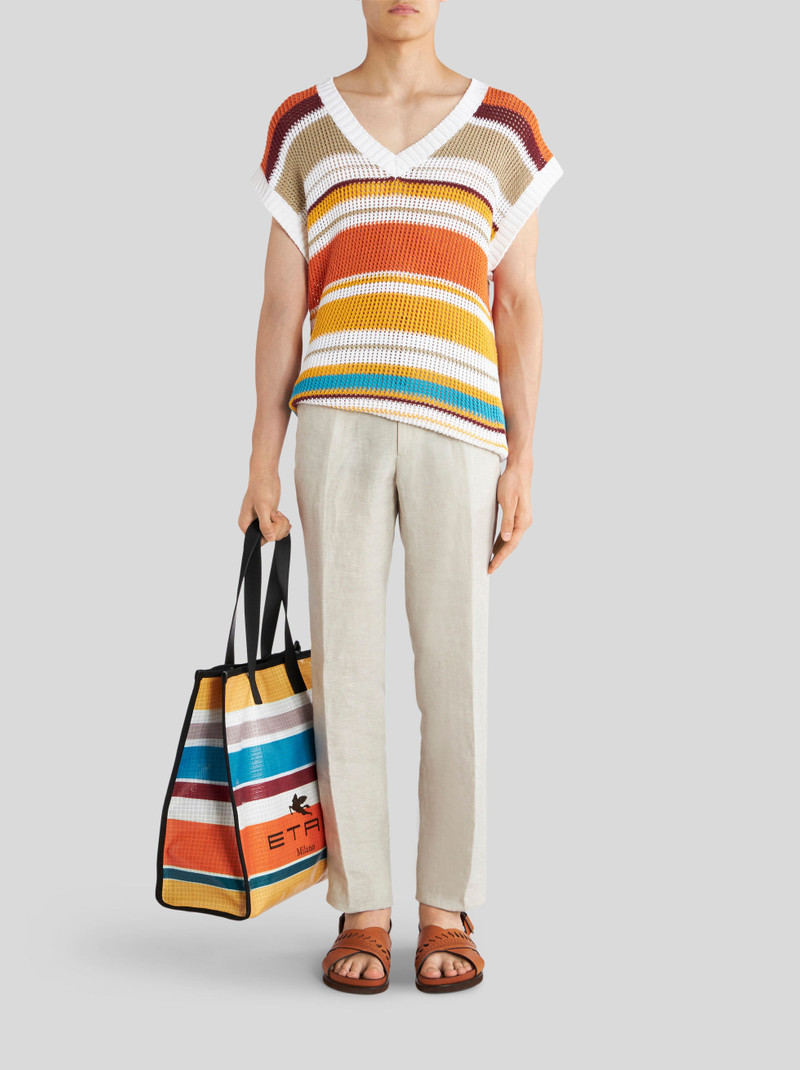 Etro STRIPED CROCHET JACQUARD WAISTCOAT outlook