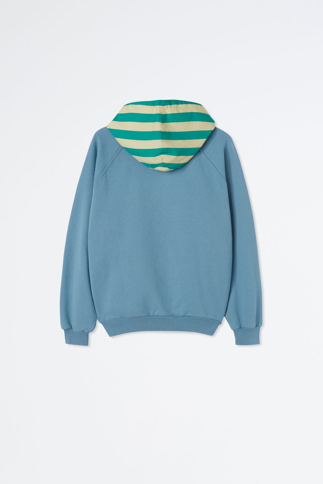 LIGHT BLUE HOODIE WITH STRIPED DETAIL - 7