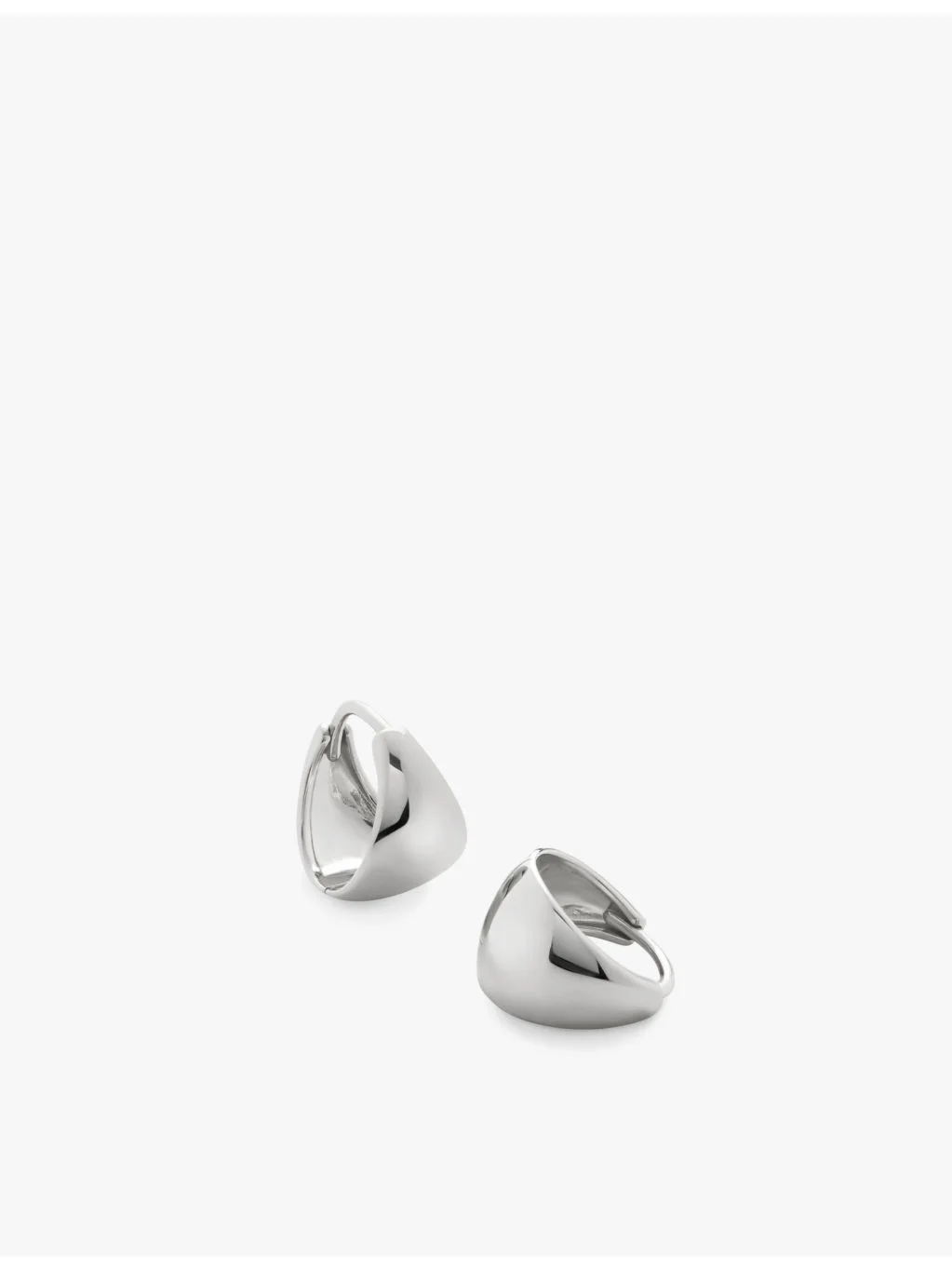 Tapered sterling silver huggie earrings - 1