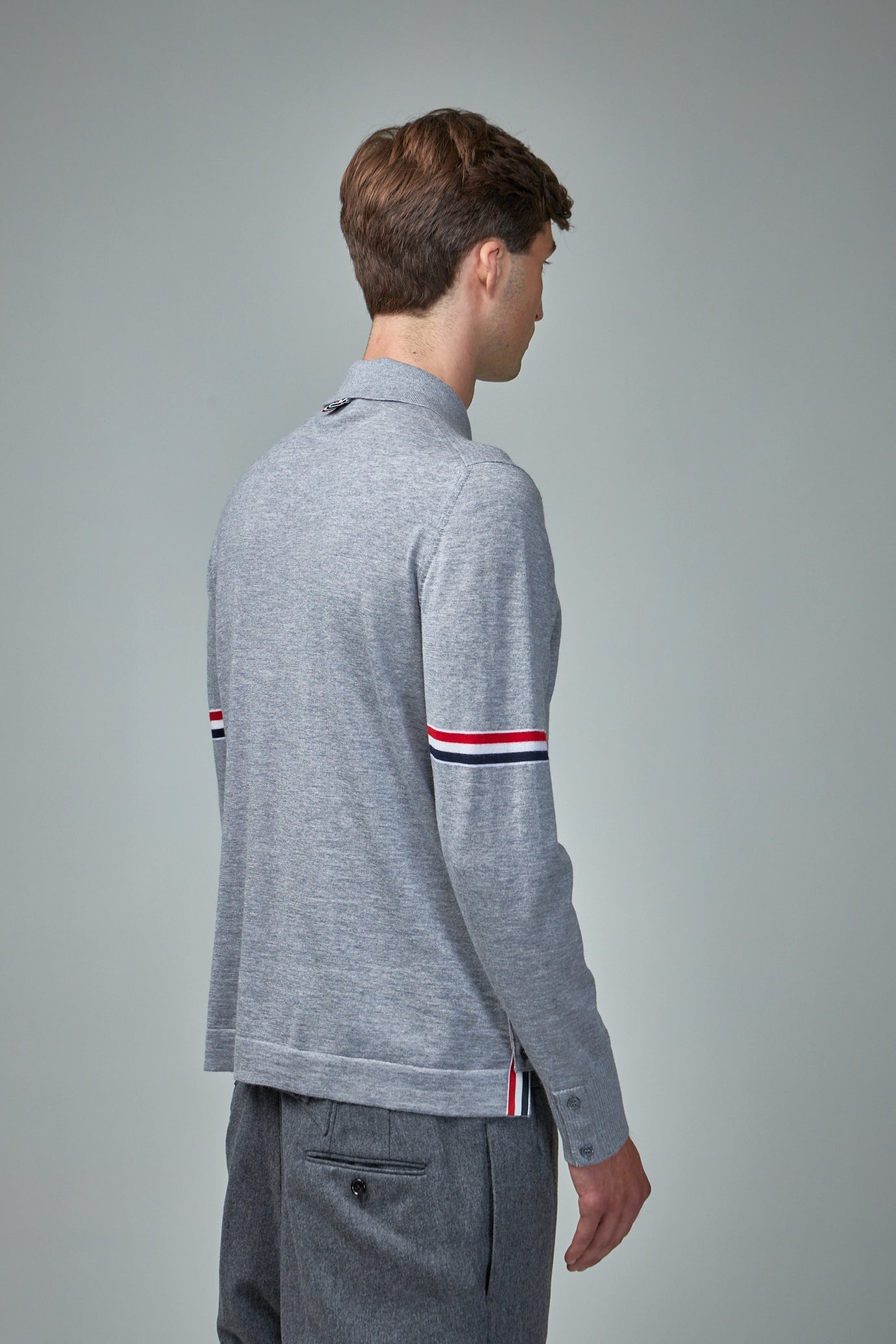 Jersey Stitch Button Down Long Sleeve Shirt - 3