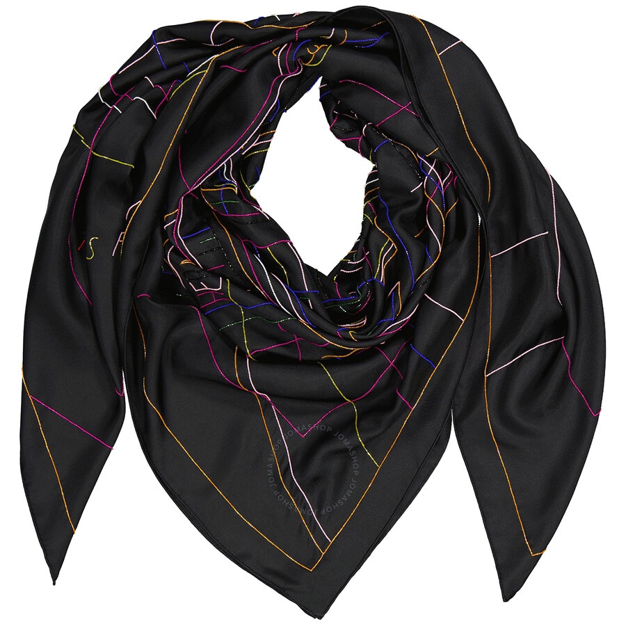 Hermes Ladies Black Pique Sellier Perle Scarf - 3
