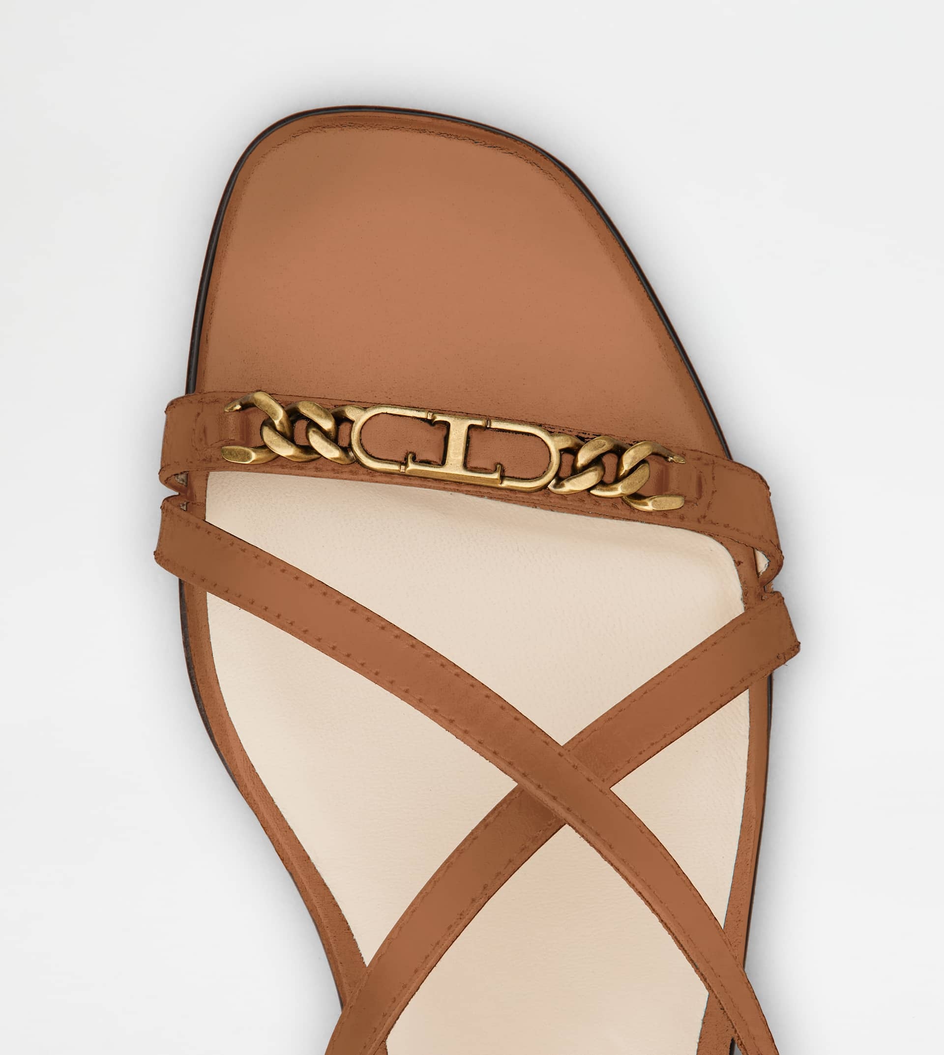 SANDALS IN LEATHER - BROWN - 4