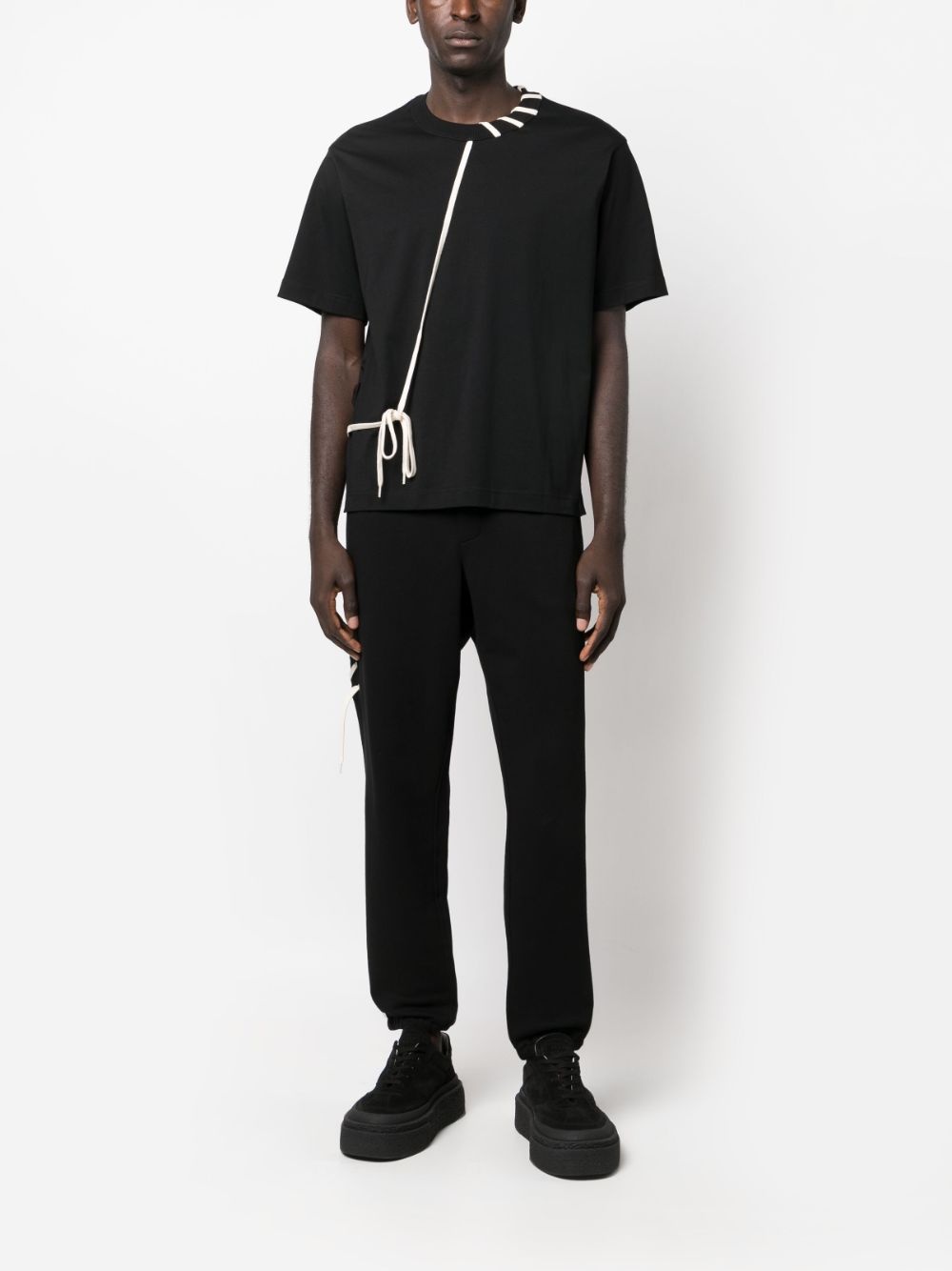lace-up organic cotton track pants - 2