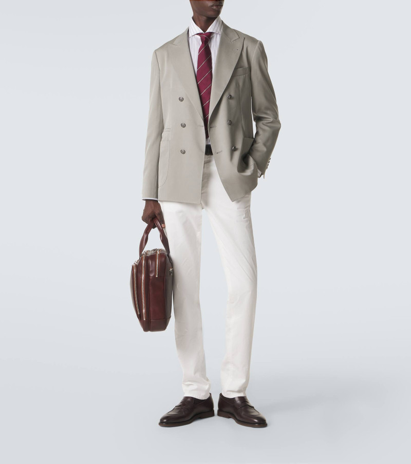 Brunello Cucinelli Double-breasted silk suit jacket outlook