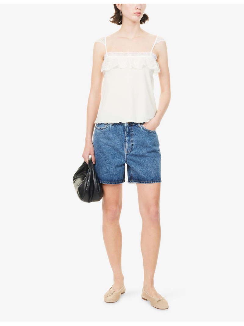SKALL Willie High-Waist Cotton Denim Shorts outlook