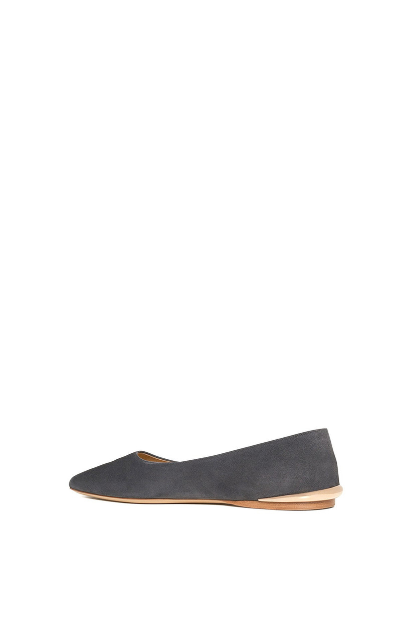 GABRIELA HEARST Fleur Ballerina Flat Shoe in Charcoal Suede outlook