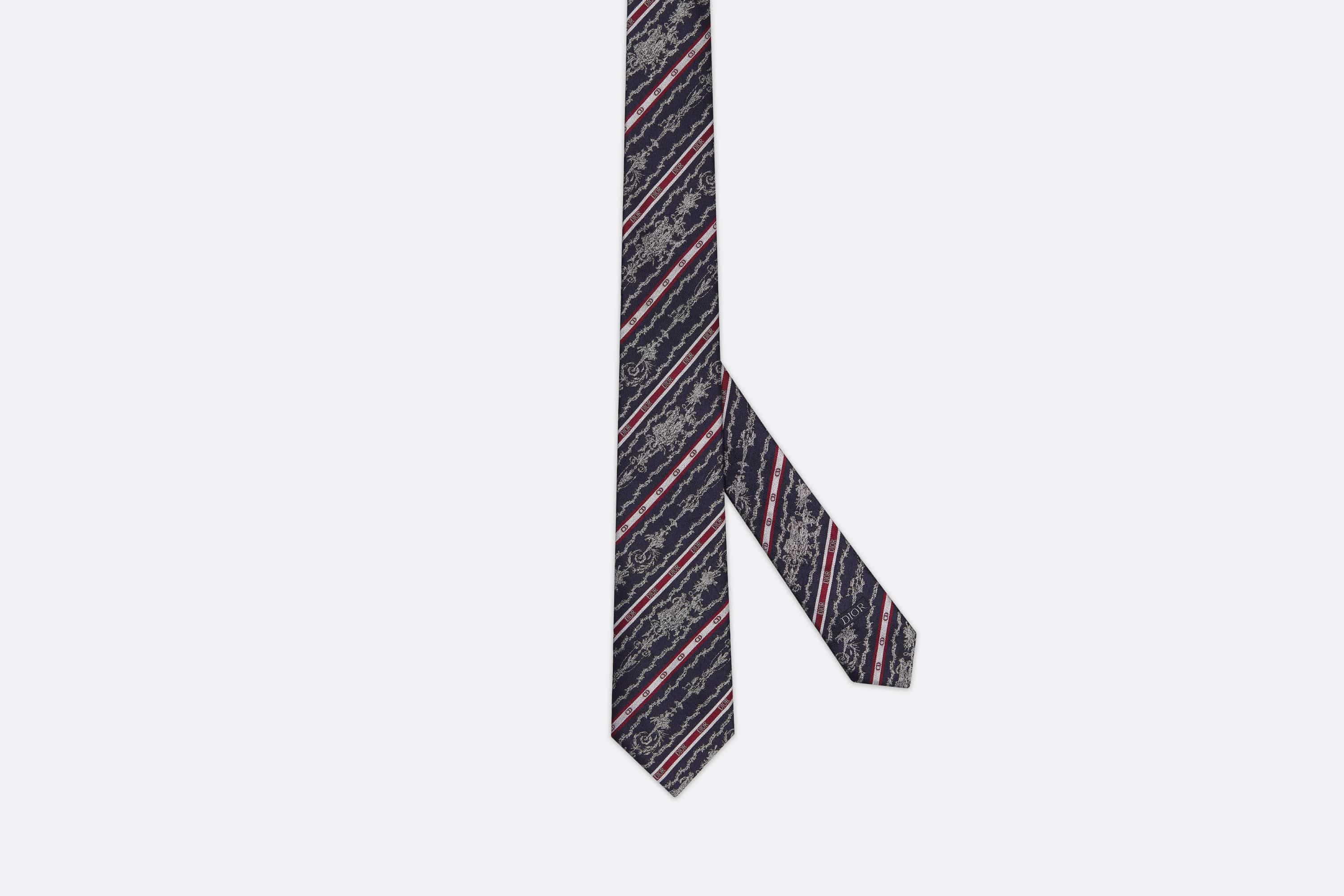 Striped Toile de Jouy Tie - 1