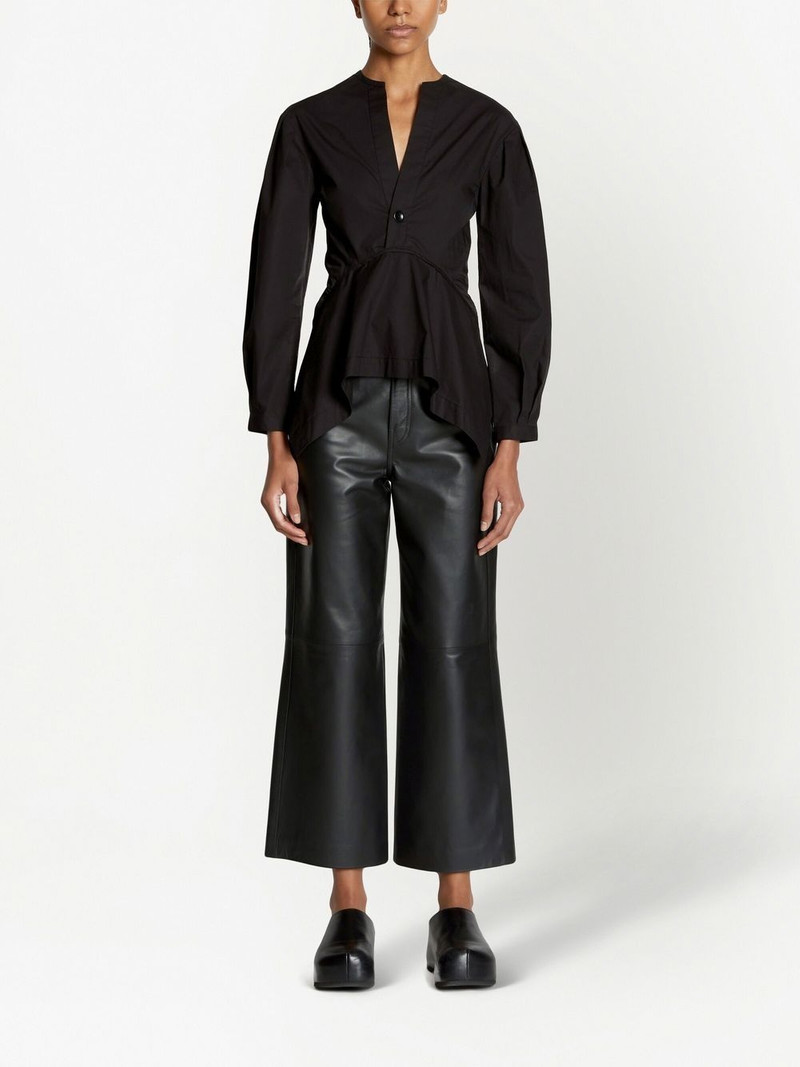 Proenza Schouler V-neck cotto poplin top outlook