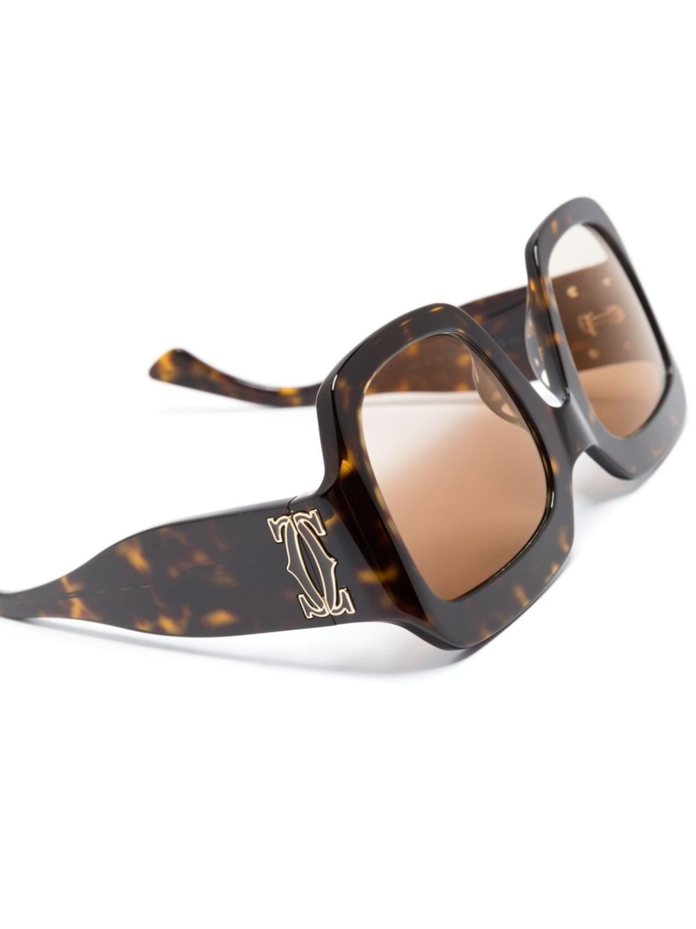 tortoiseshell geometric-frame sunglasses - 3