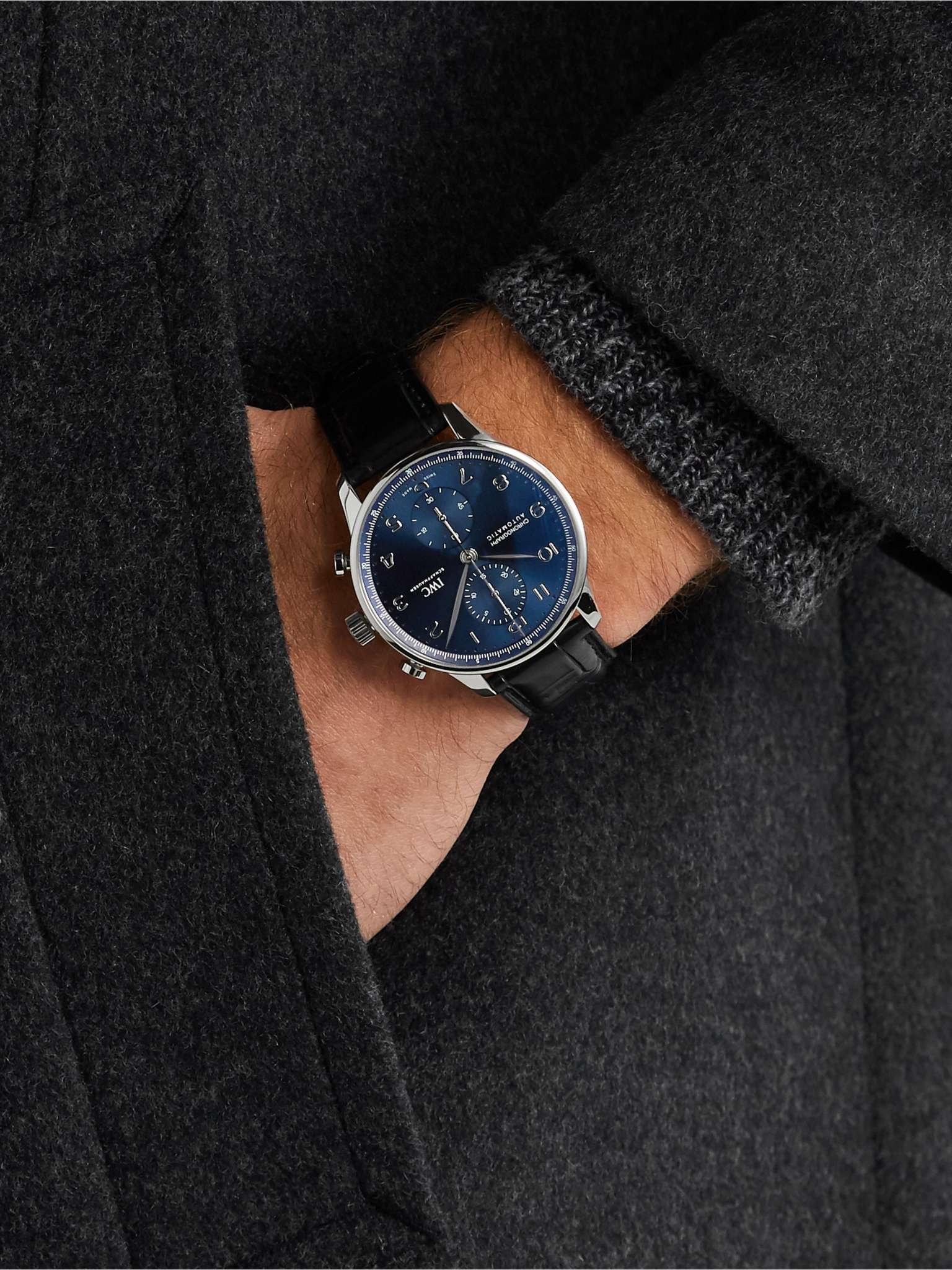 Portugieser Automatic Chronograph 41mm Stainless Steel and Alligator Watch, Ref. No. IW371606 - 2