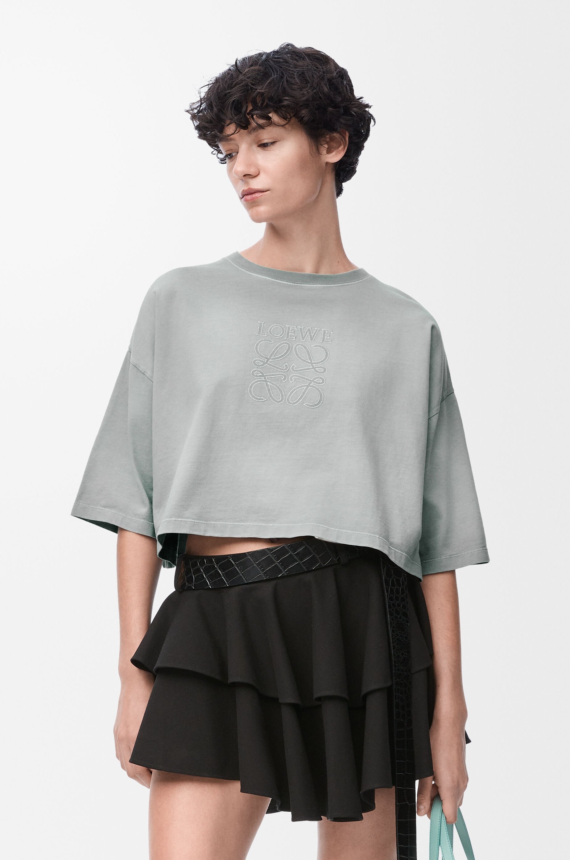 Cropped T-shirt in cotton - 3