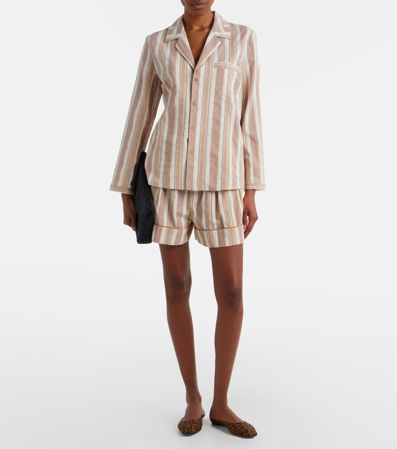 SAINT LAURENT Striped cotton pajama shirt outlook