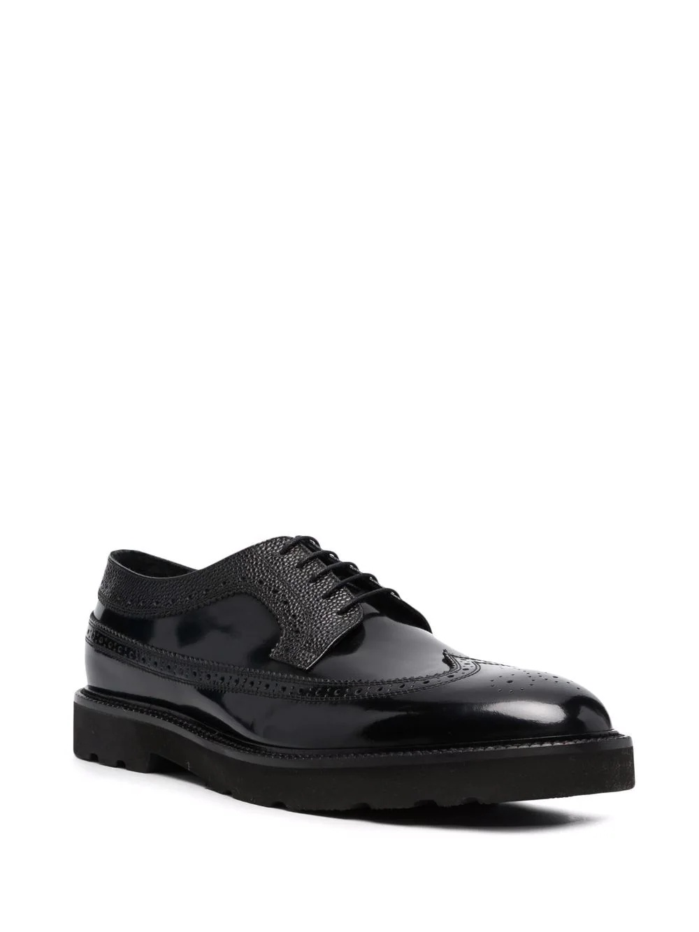 polished leather brogues - 2