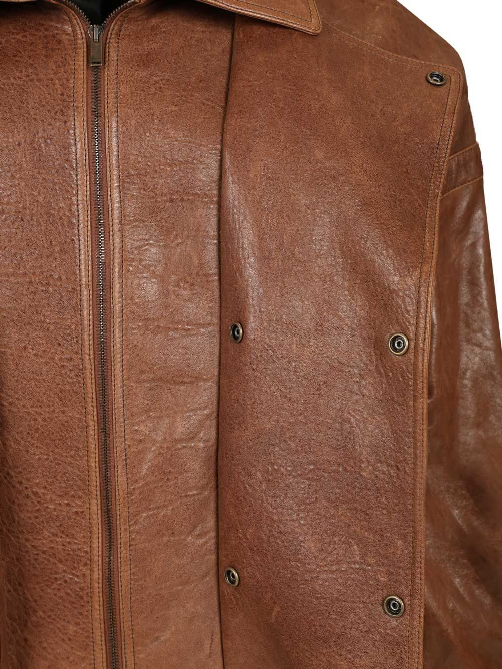 Leather Jacket Jackets Brown - 5