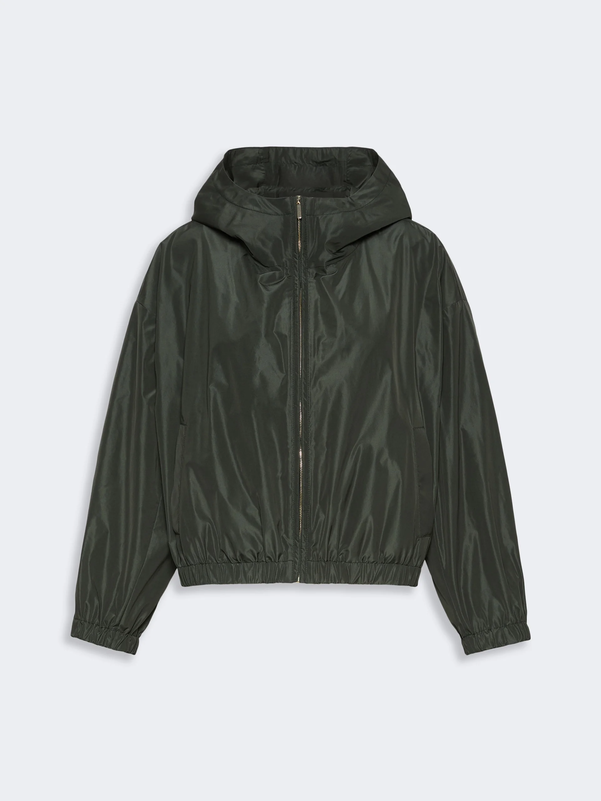 ELISEO Water-repellent taffeta hooded jacket - DARK GREEN - 1