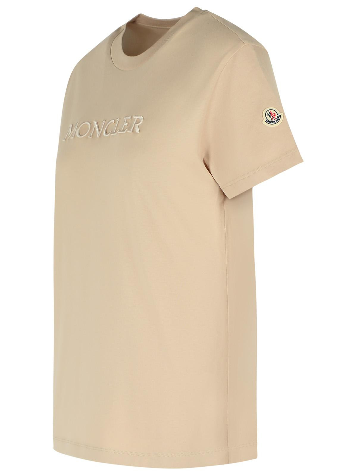 Moncler Beige Cotton T-Shirt Women - 2