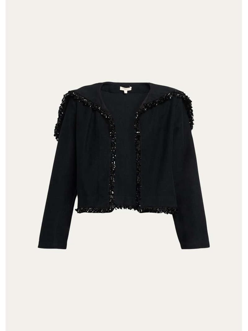 Band Embellished Sailor-Collar Jacket 1