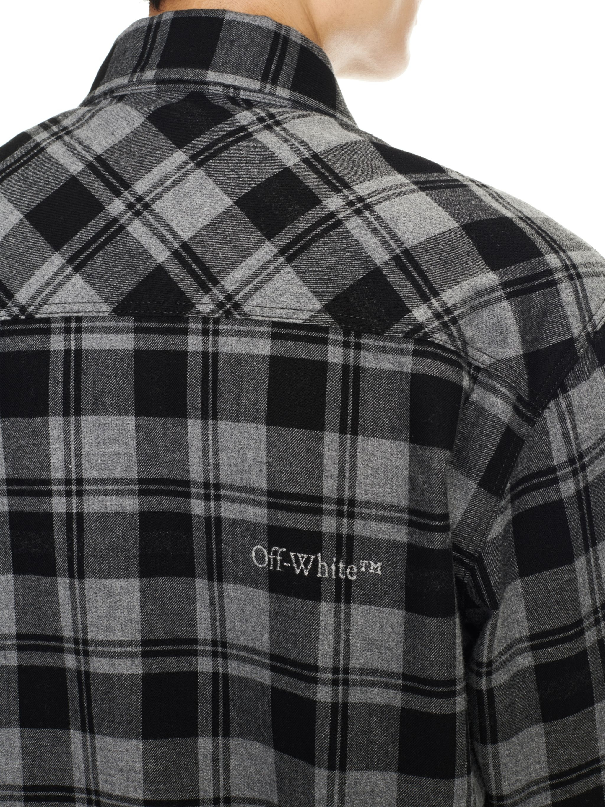Dark Grey/black Check Flannel Shirt - 5